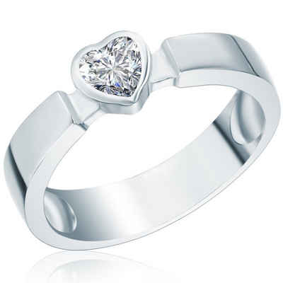 Rafaela Donata Silberring »Damen-Ring aus 925 Sterling Silber«, mit Zirkonia in Herz-Optik