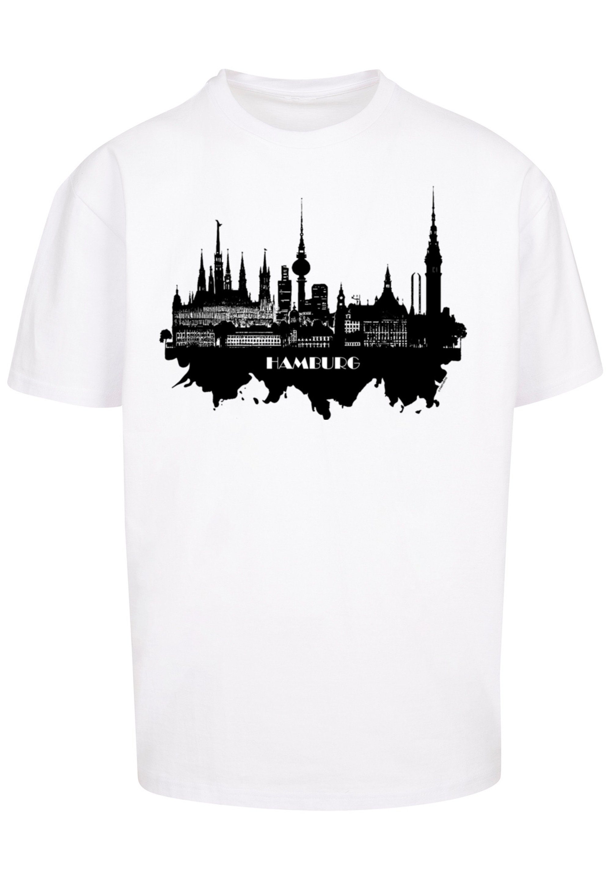 Print skyline Cities T-Shirt Hamburg F4NT4STIC - weiß Collection