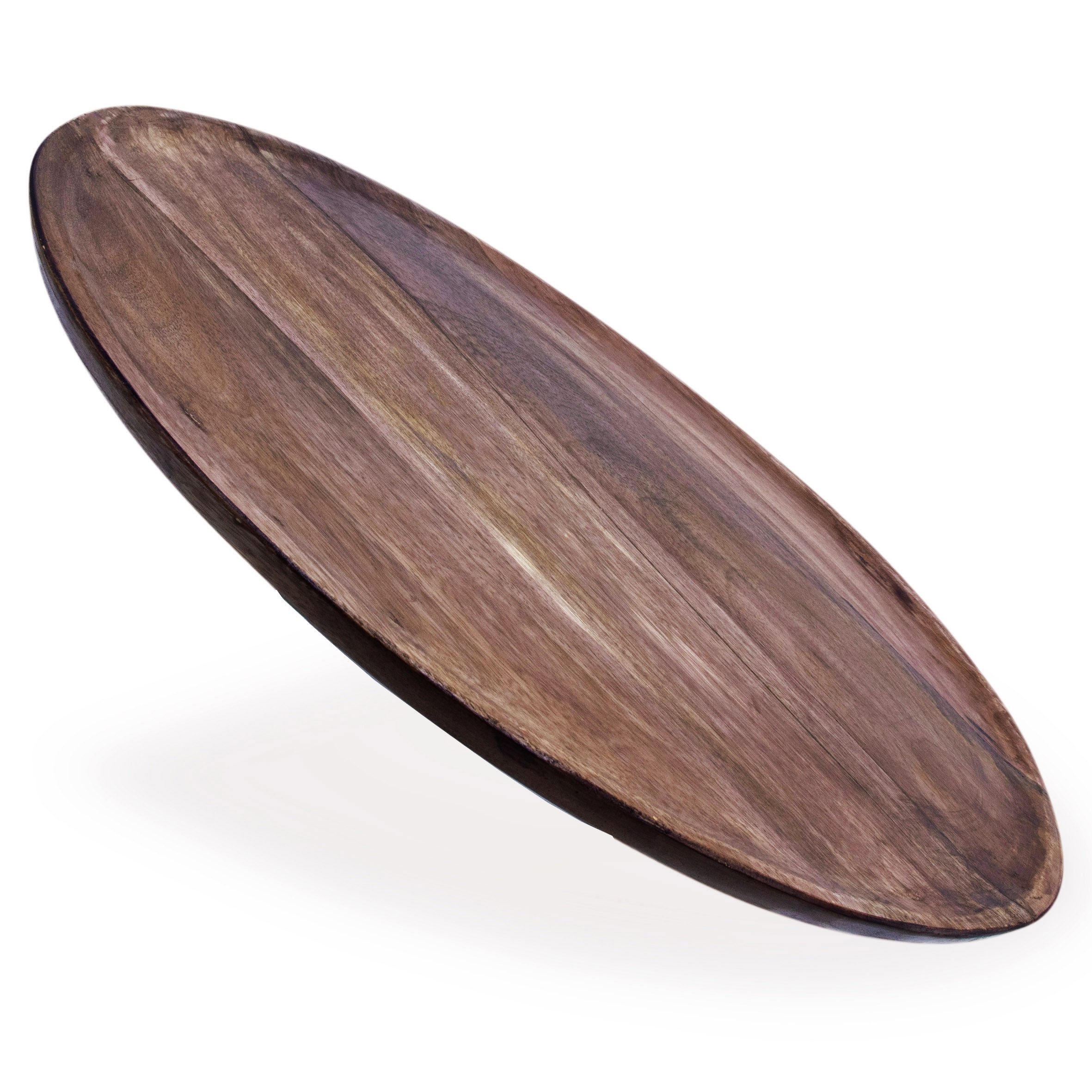 Spetebo Dekotablett Walnussholz Dekotablett natur rund - 38 cm (Stück, 1 St., Anzahl), Mit leicht erhöhtem Rand – Bild 5 von 5