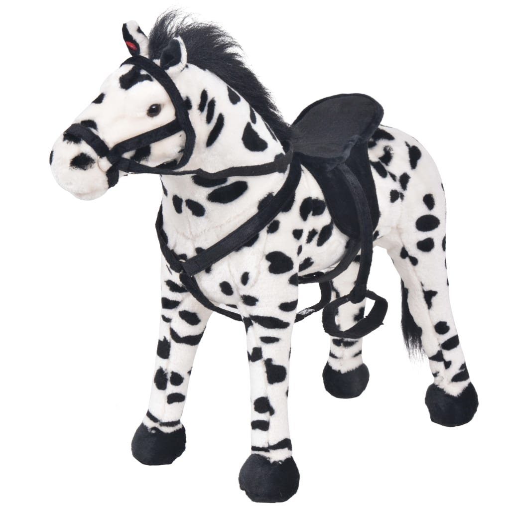 vidaXL Kuscheltier aus Polyester in Weiß und Schwarz (B/H: 71x62 cm)