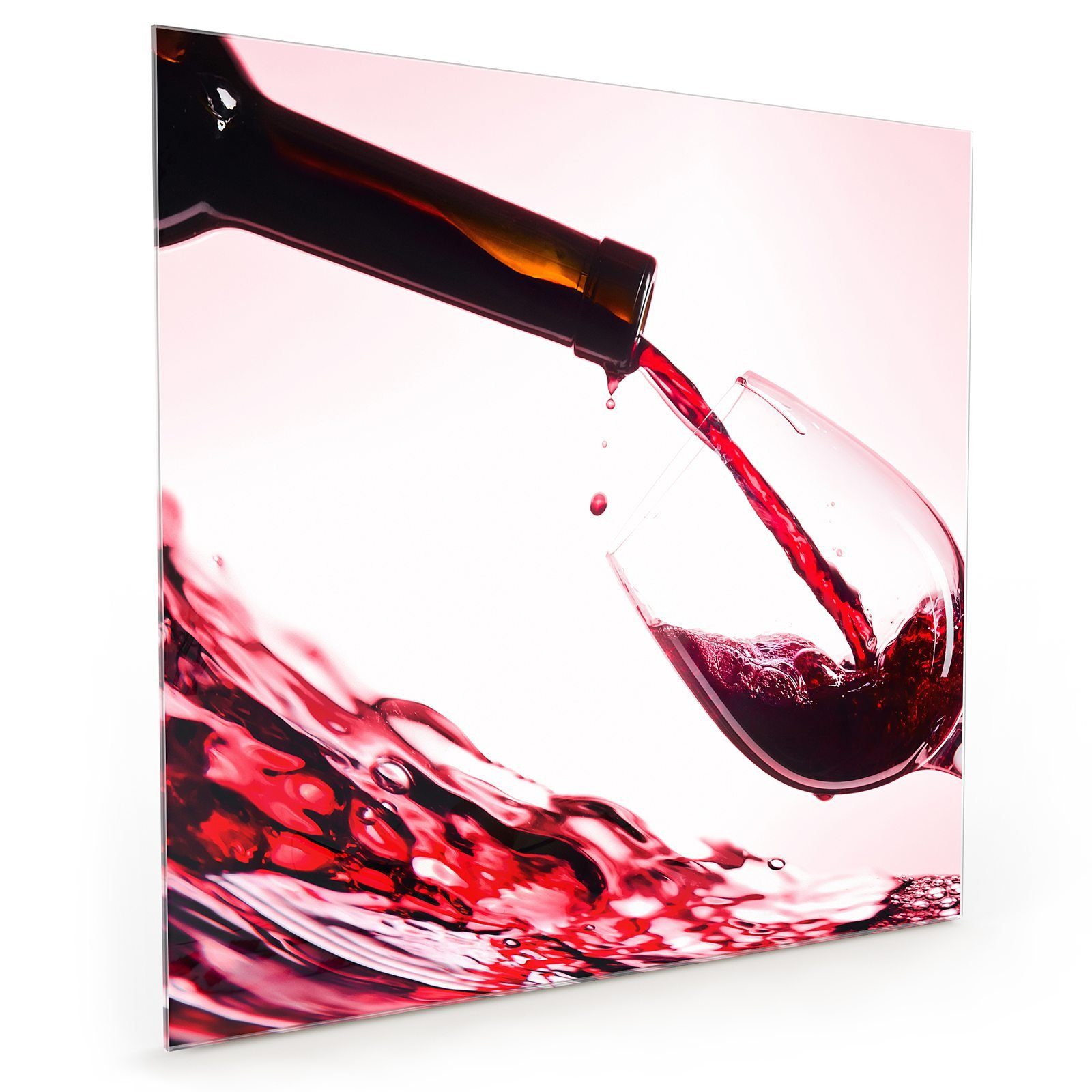 Primedeco Küchenrückwand Küchenrückwand Spritzschutz Glas mit Motiv Flasche Rotwein