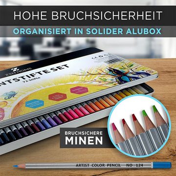 ZEN HOME - smart living - Buntstift, Profi Buntstifte Set – Bunte Farben zum Malen, Zeichnen & Skizzieren, (Buntstifte Set 72 Stück)