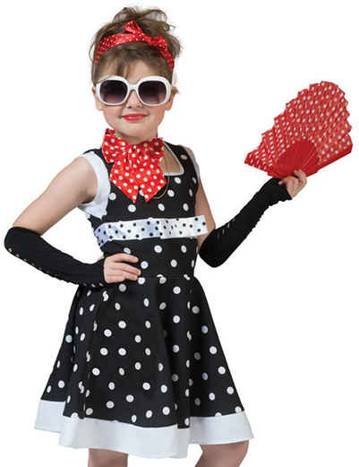 Funny Fashion Kostüm Retro Kostüm Dolly für Mädchen - Rockabilly 50er 60er Jahre Kleid für Kinder