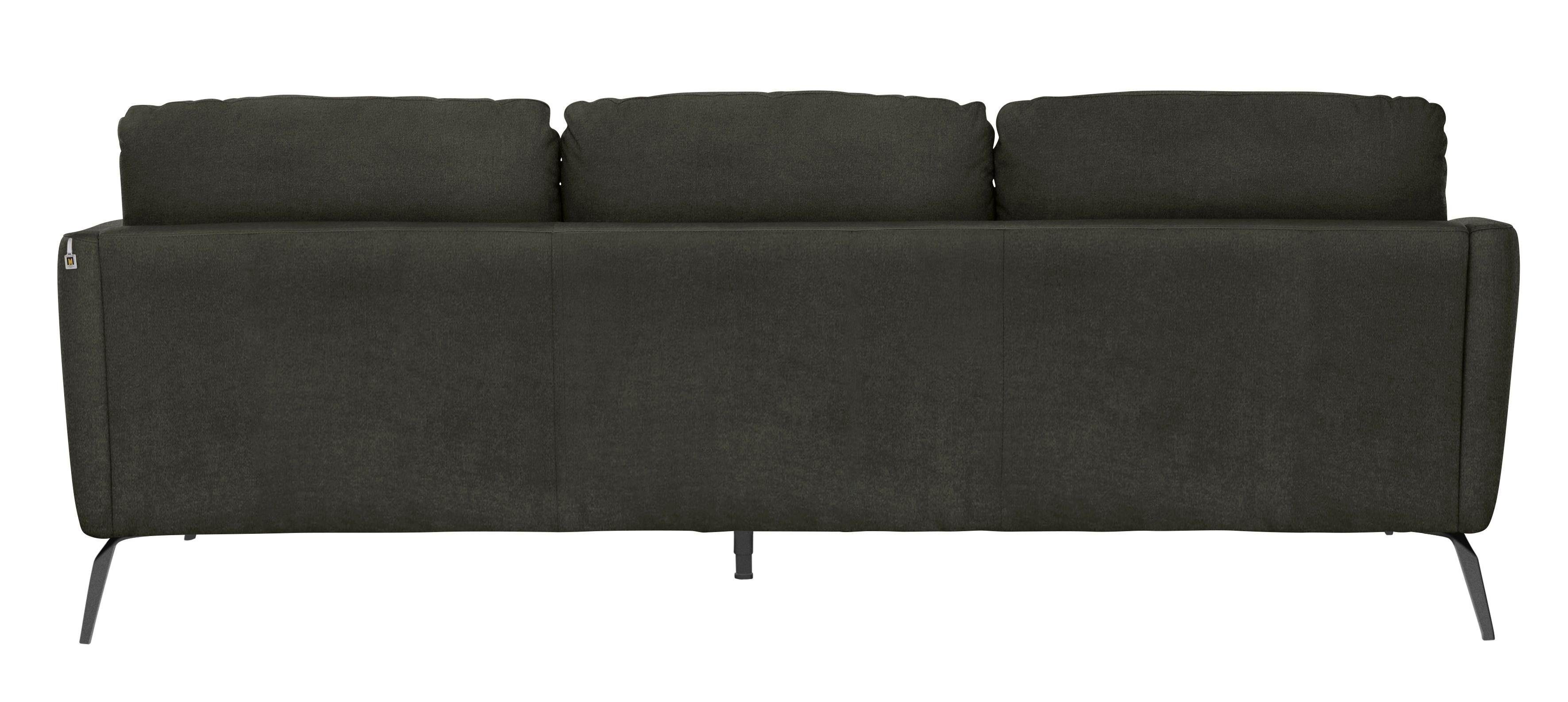 Füße schwarz Big-Sofa softy, mit dekorativer im Heftung pulverbeschichtet W.SCHILLIG Sitz,
