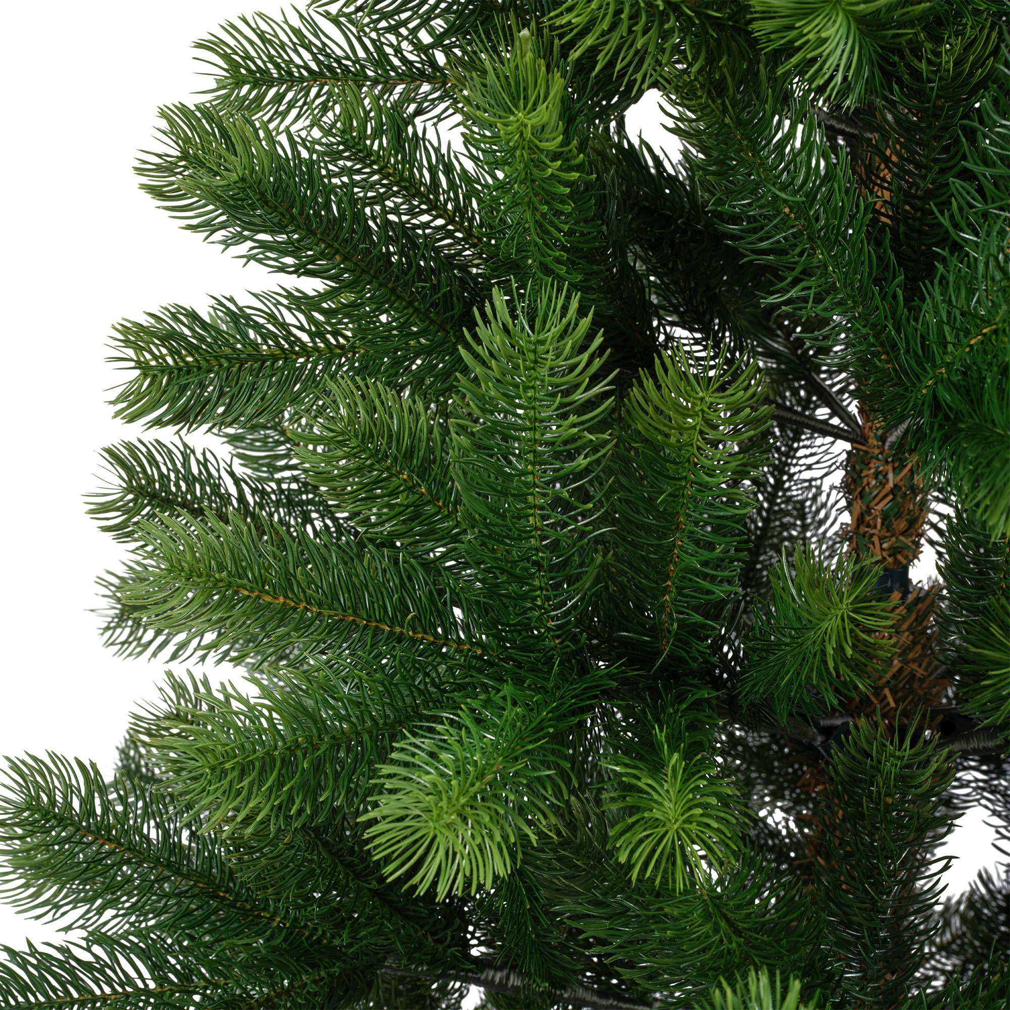 Kaemingk Künstlicher Weihnachtsbaum Everlands Künstlicher Weihnachtsbaum KENMORE FIR 150 cm, Tanne, Metallfuß, In-& Outdoor, Stecksystem, Klappmechanismus, Tannenbaum