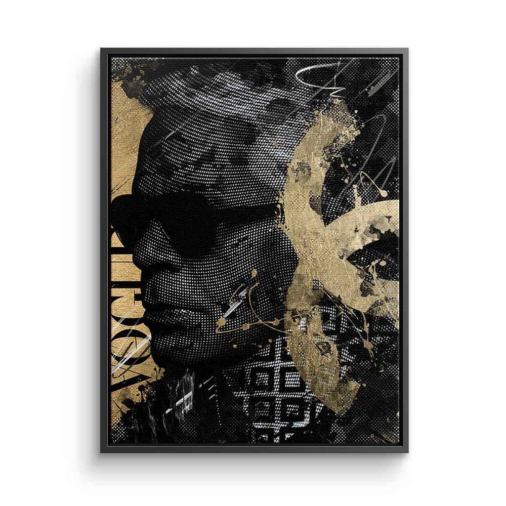 DOTCOMCANVAS® Leinwandbild Luxury Karl, Leinwandbild Luxury Karl Lagerfeld schwarz gold Vogue Portrait edel