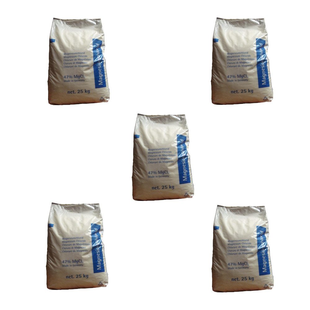 LinJa Badezusatz Magnesiumchlorid 5x25kg 47% MgCl2 Entstaubungsmittel Frostschutzmittel