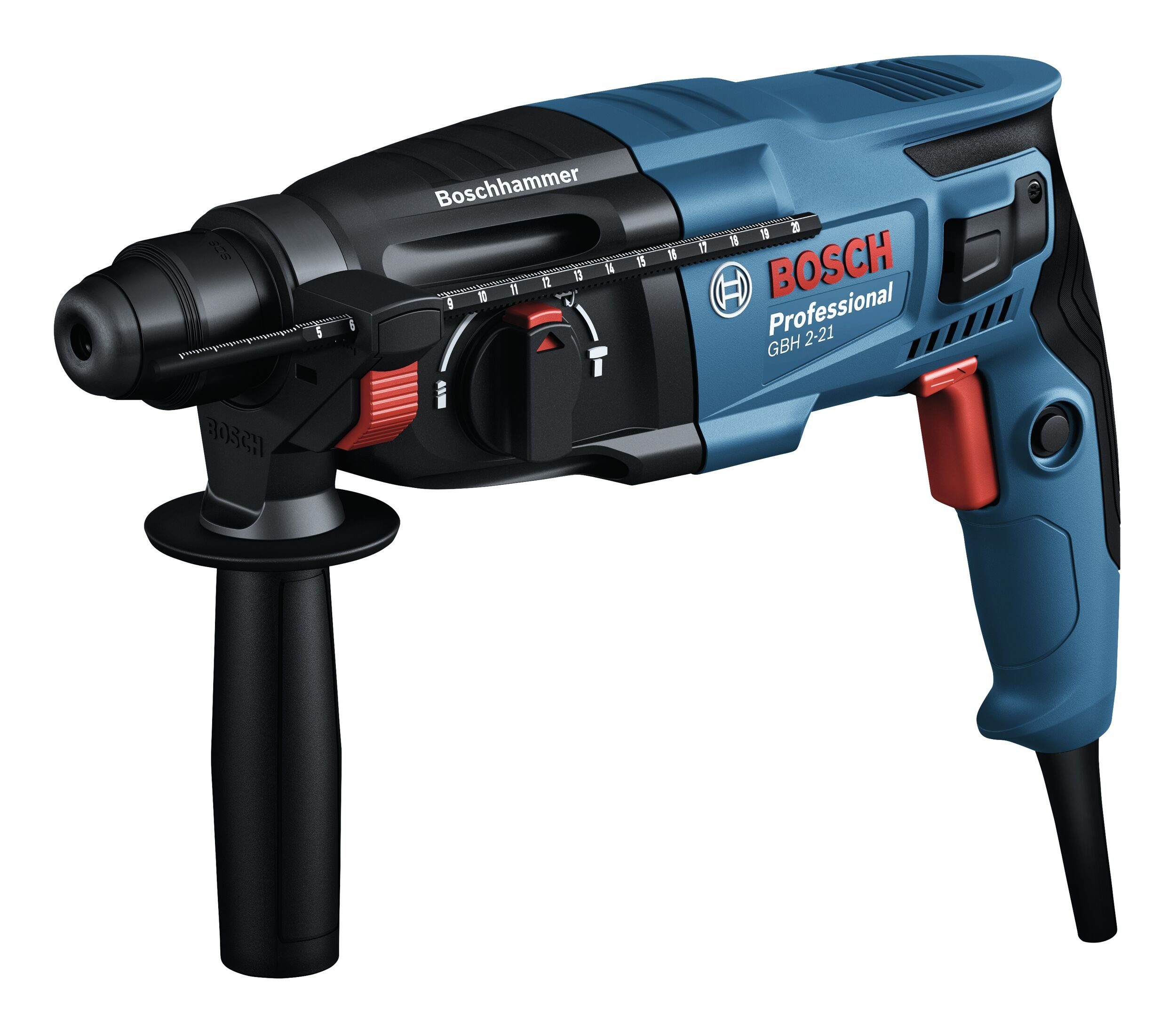 Bosch Professional Bohrhammer GBH 2-21, Mit SDS plus mit 1x Bohrer SDS plus 6/8/10 mm - im Handwerkerkoffer