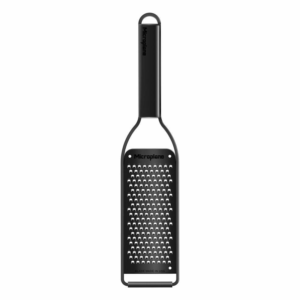 Microplane Küchenreibe Black Sheep Grob, Edelstahl, PVD-Beschichtung, Gummi, photogeätzte Klinge