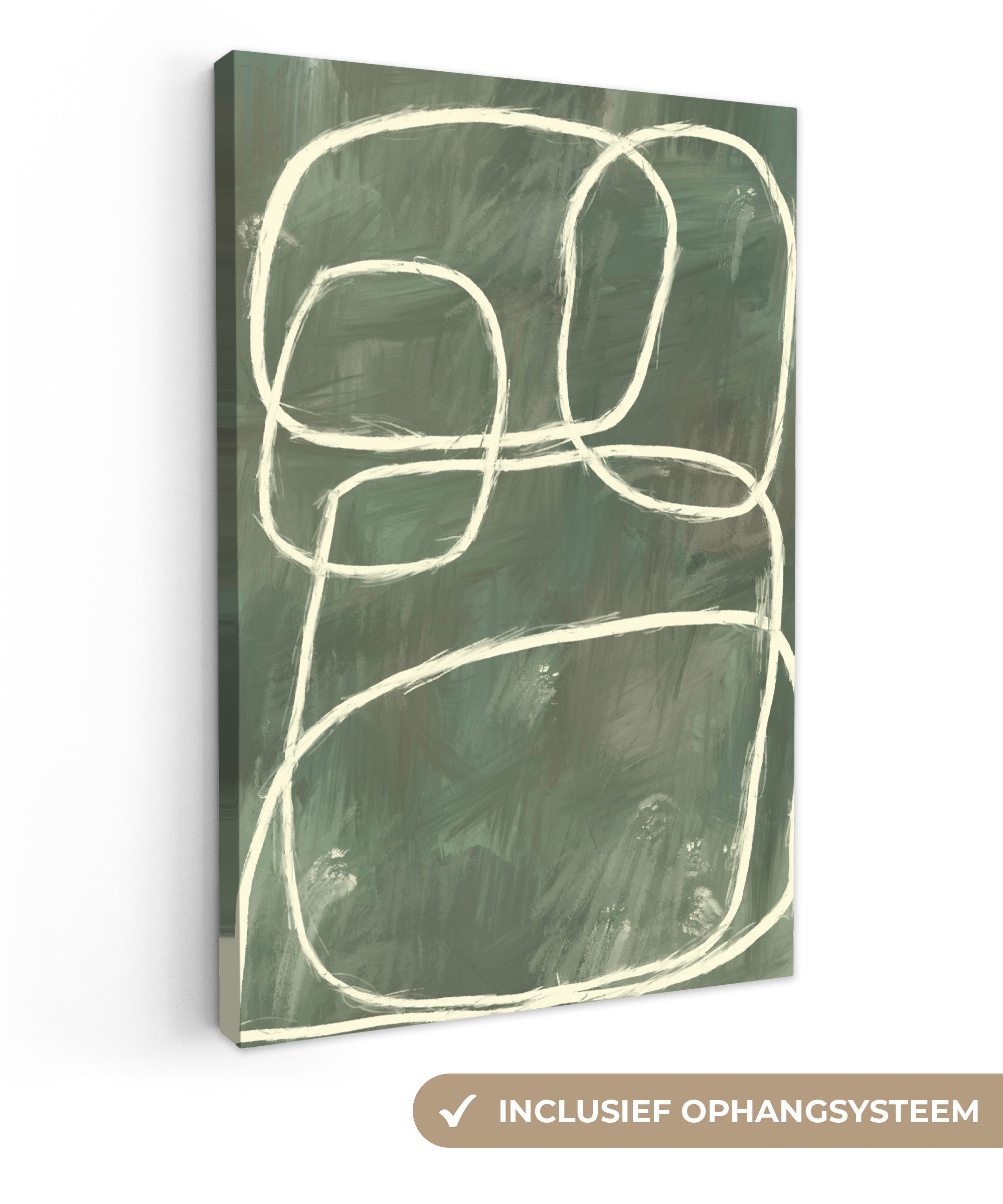 OneMillionCanvasses® Leinwandbild Abstrakt - Grün - Kunst - Modern, Fotodruck (1 St), Leinwand Canvas Wandbild, Wanddekoration 20x30 cm
