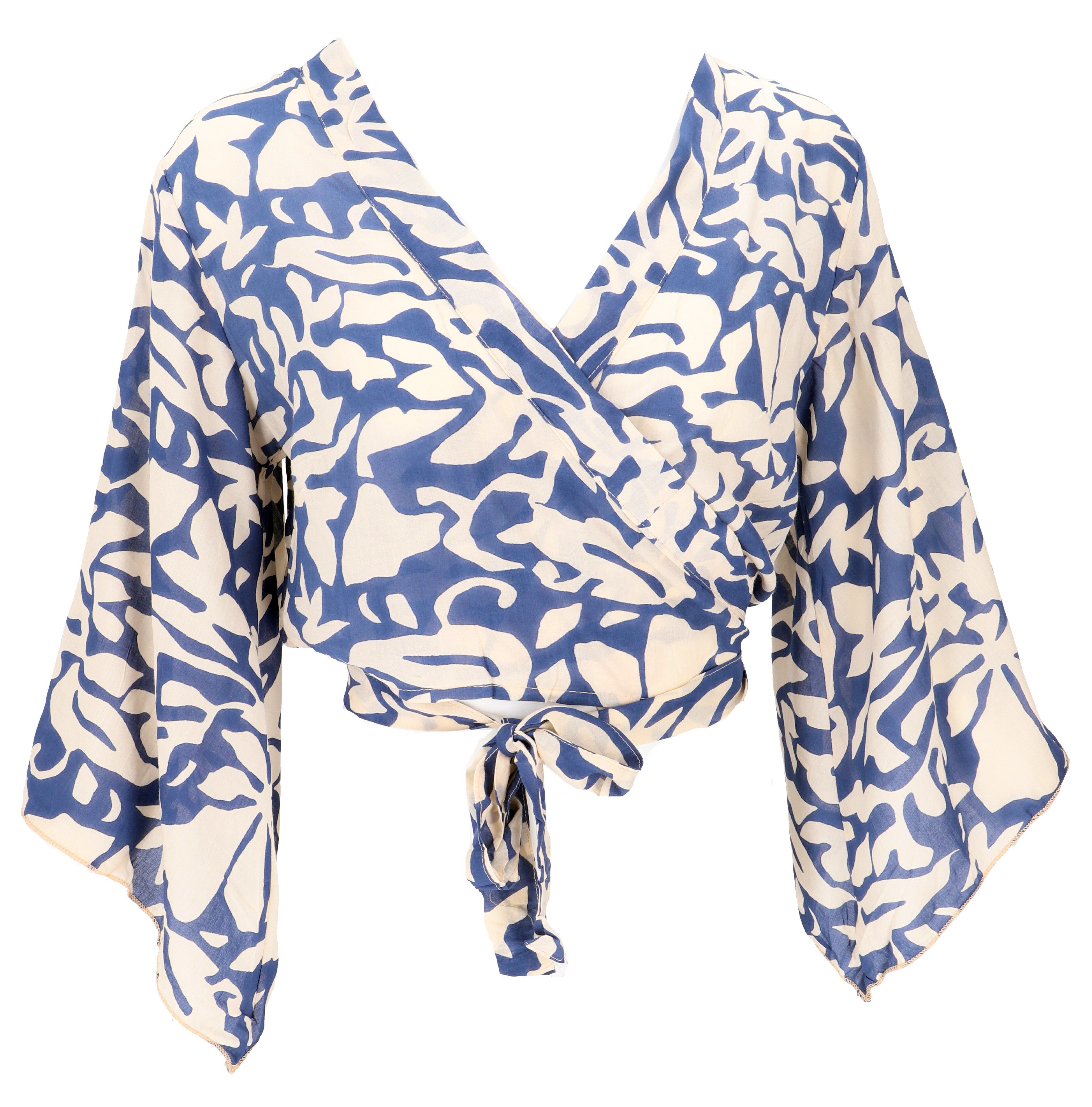 Guru-Shop Longbluse Kurztop, Boho Blusentop, Wickeltop, günstig online kaufen