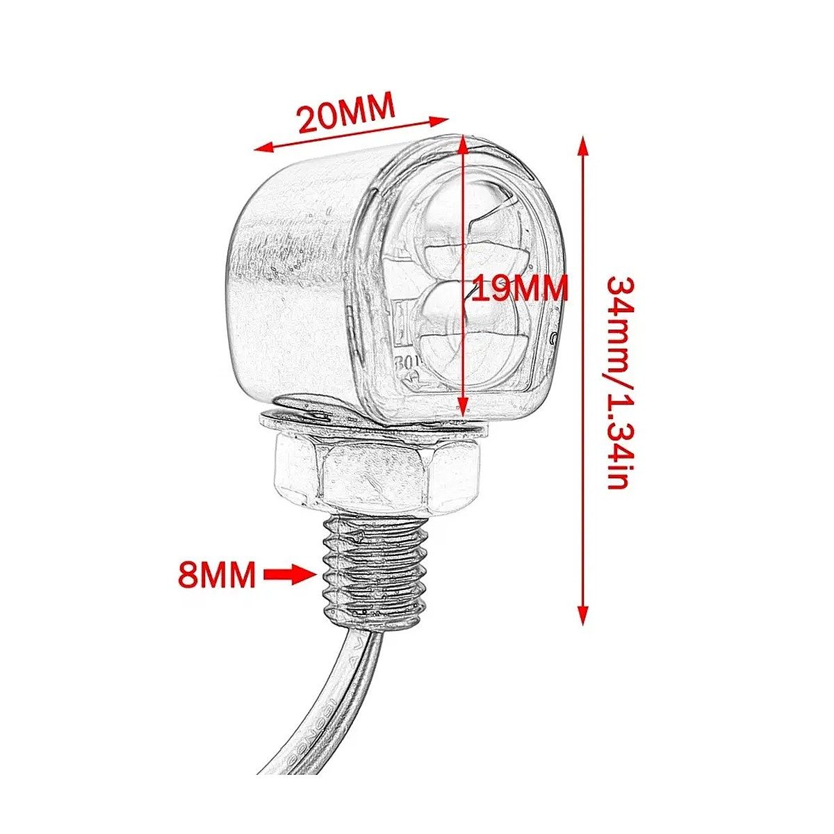 Lumitecs Blinker LED Mini Blinker Motorrad FR12 ECE 2 Stück schwarz getönt