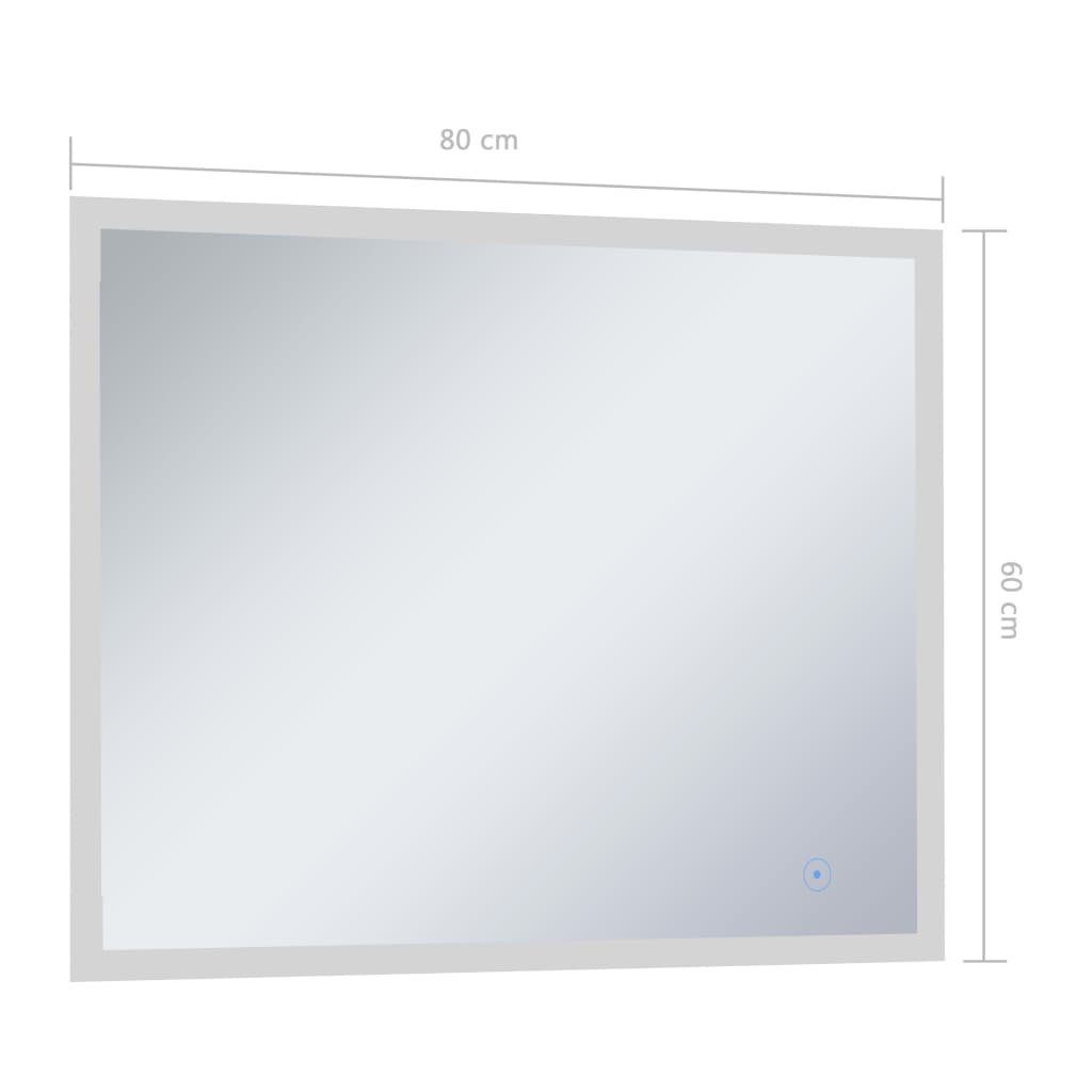 furnicato mit Wandspiegel Berührungssensor 80x60 cm LED-Badspiegel