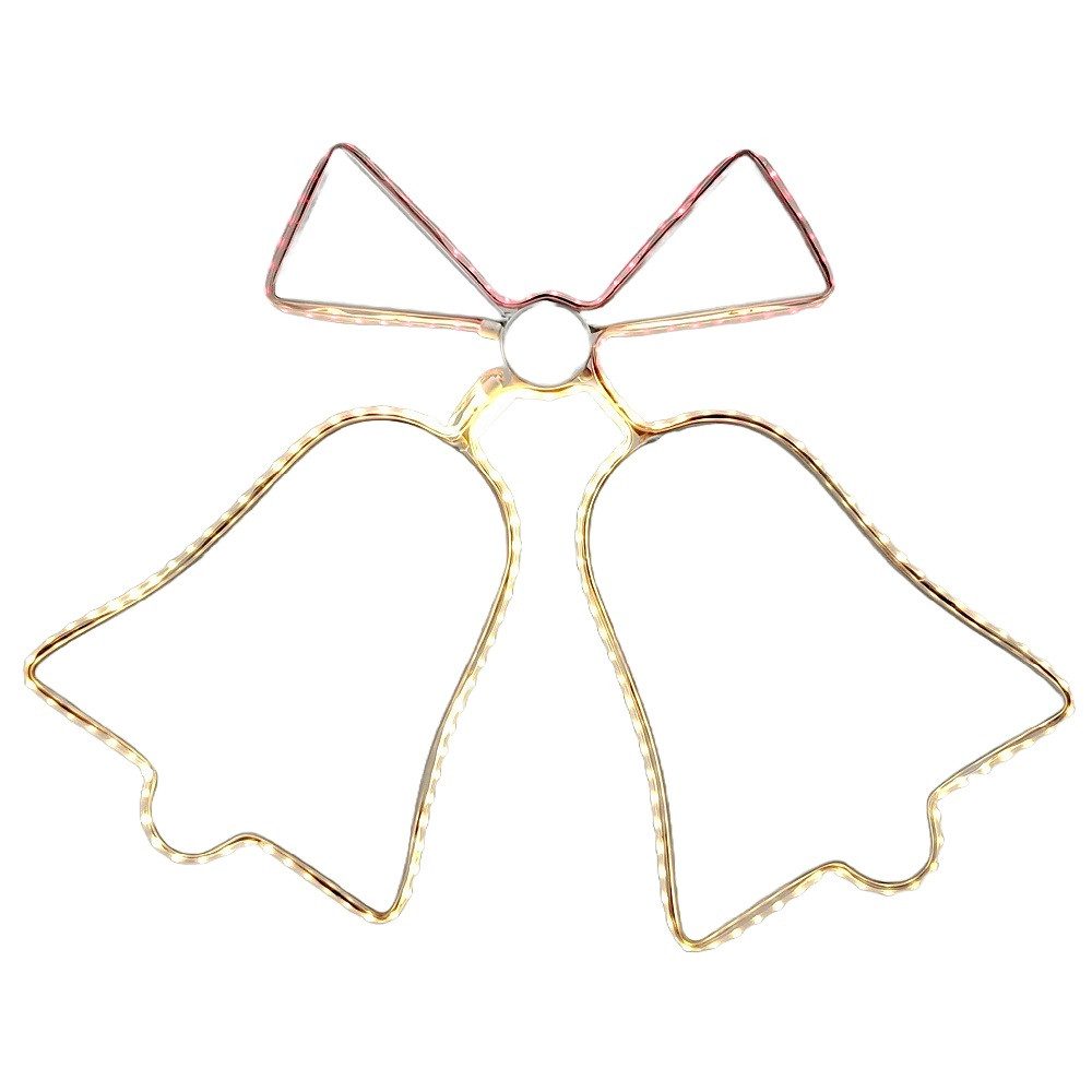 Star-Max LED Fensterbild 36085 SMD LED Silhouette Glocken 196er rot/warmweiß 32,5x43cm Timer