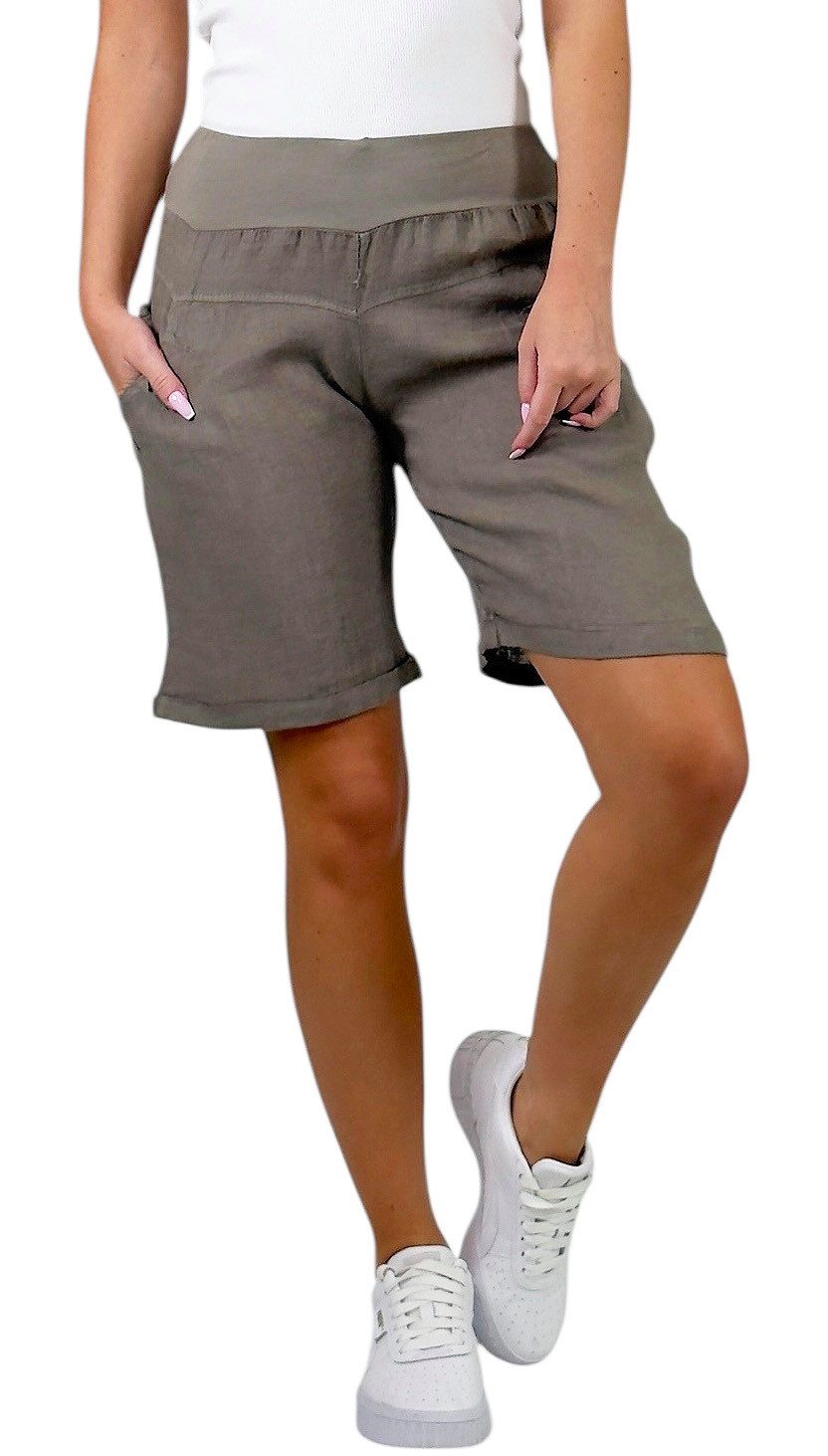 Mississhop Leinenhose 100 % Leinen Leinenshorts Bermuda kurze Hose 276