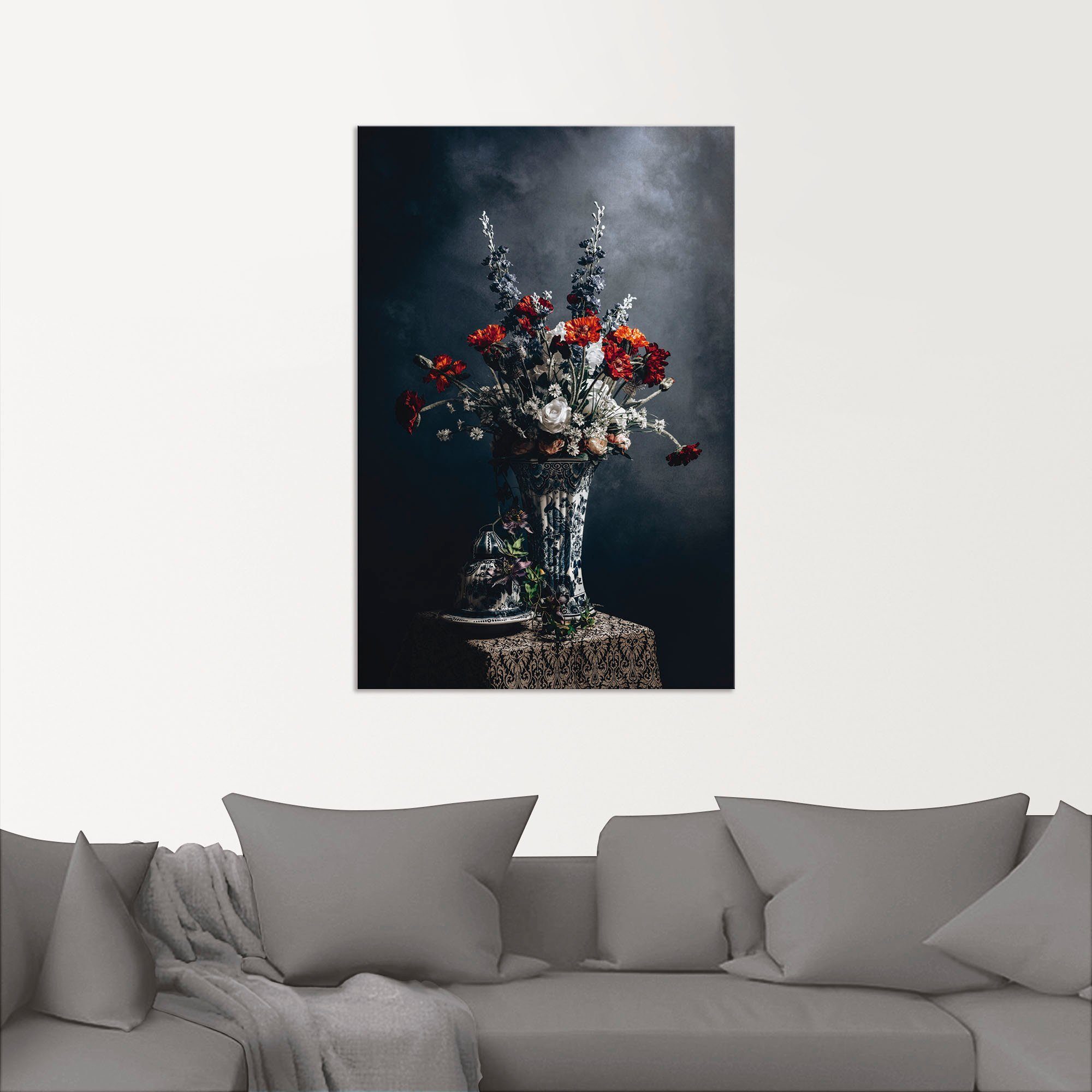 Artland Wandbild oder als Größen Arrangements Stilleben, Wandaufkleber Mohnblumen versch. (1 Alubild, in Leinwandbild, St), Poster