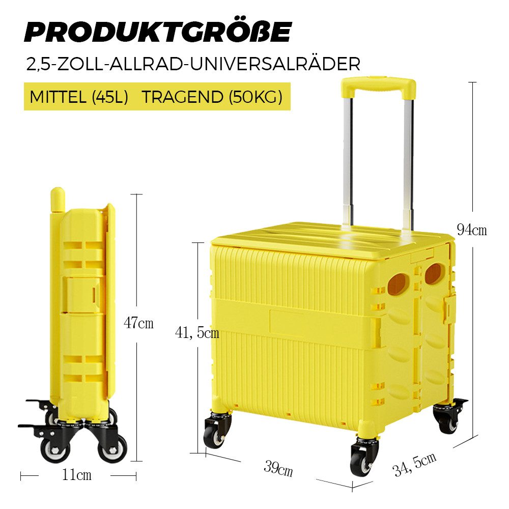 GLIESE Einkaufstrolley 45L Klappbarer Einkaufswagen mit günstig online kaufen