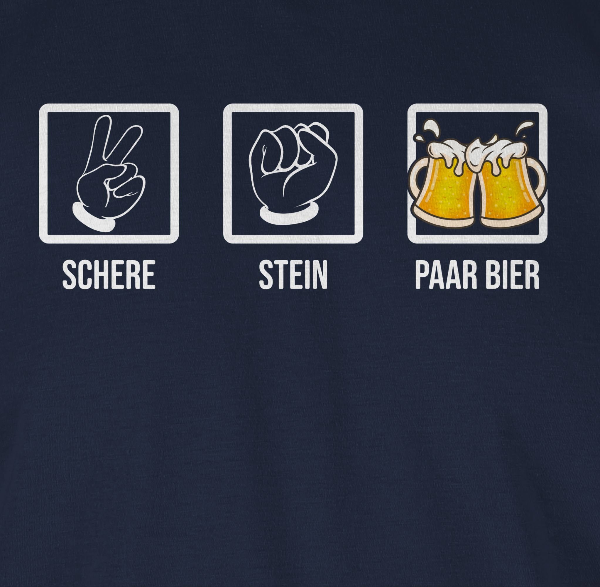 T-Shirt Betrinken Navy Lustiges Stein für Hopfe Blau Shirtracer Geschenk Bierliebhaber Schere Vatertag Saufen - Bier Papa Paar 02