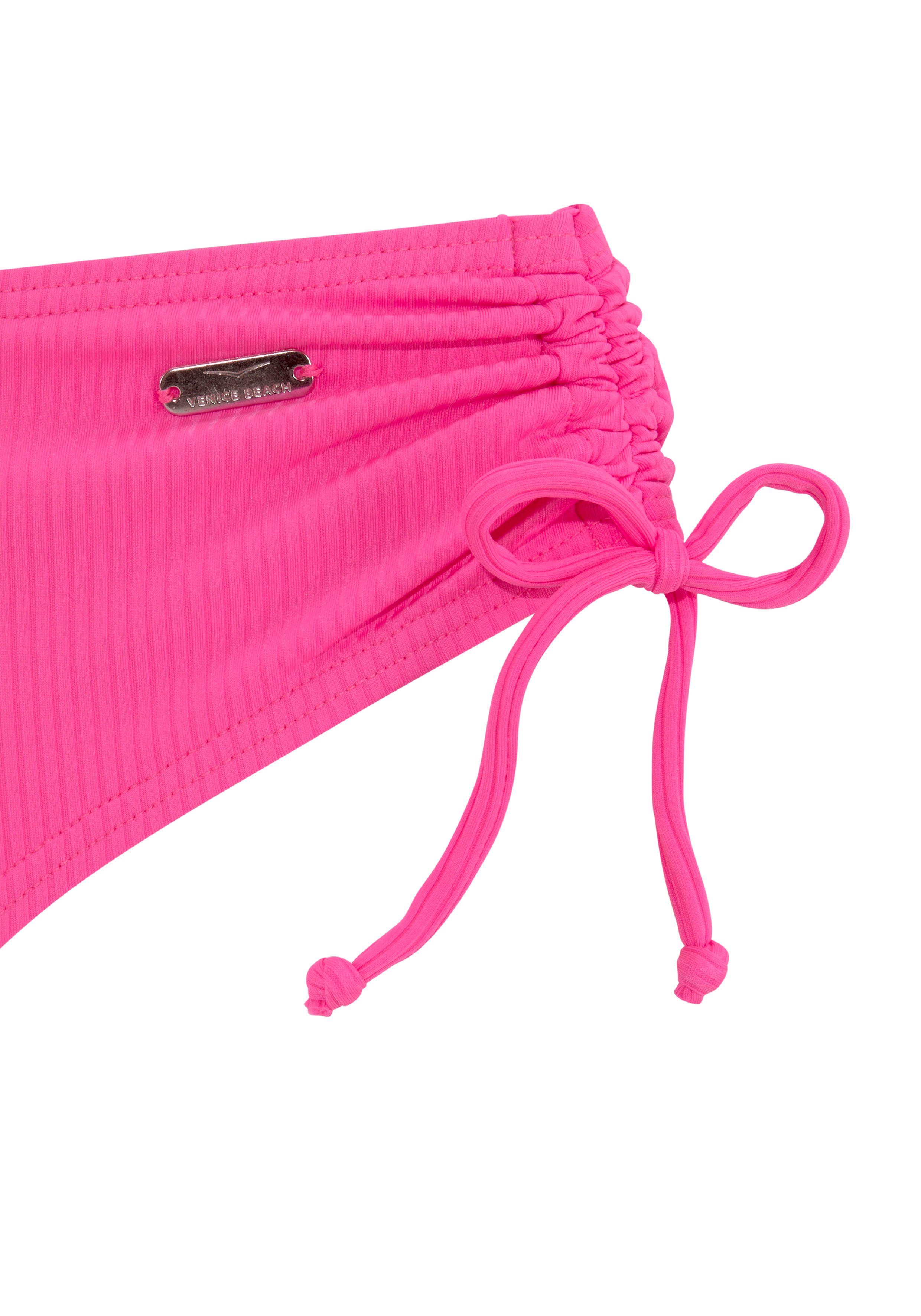 Venice Beach Bikini-Hose Lucky aus gerippter Strukturware