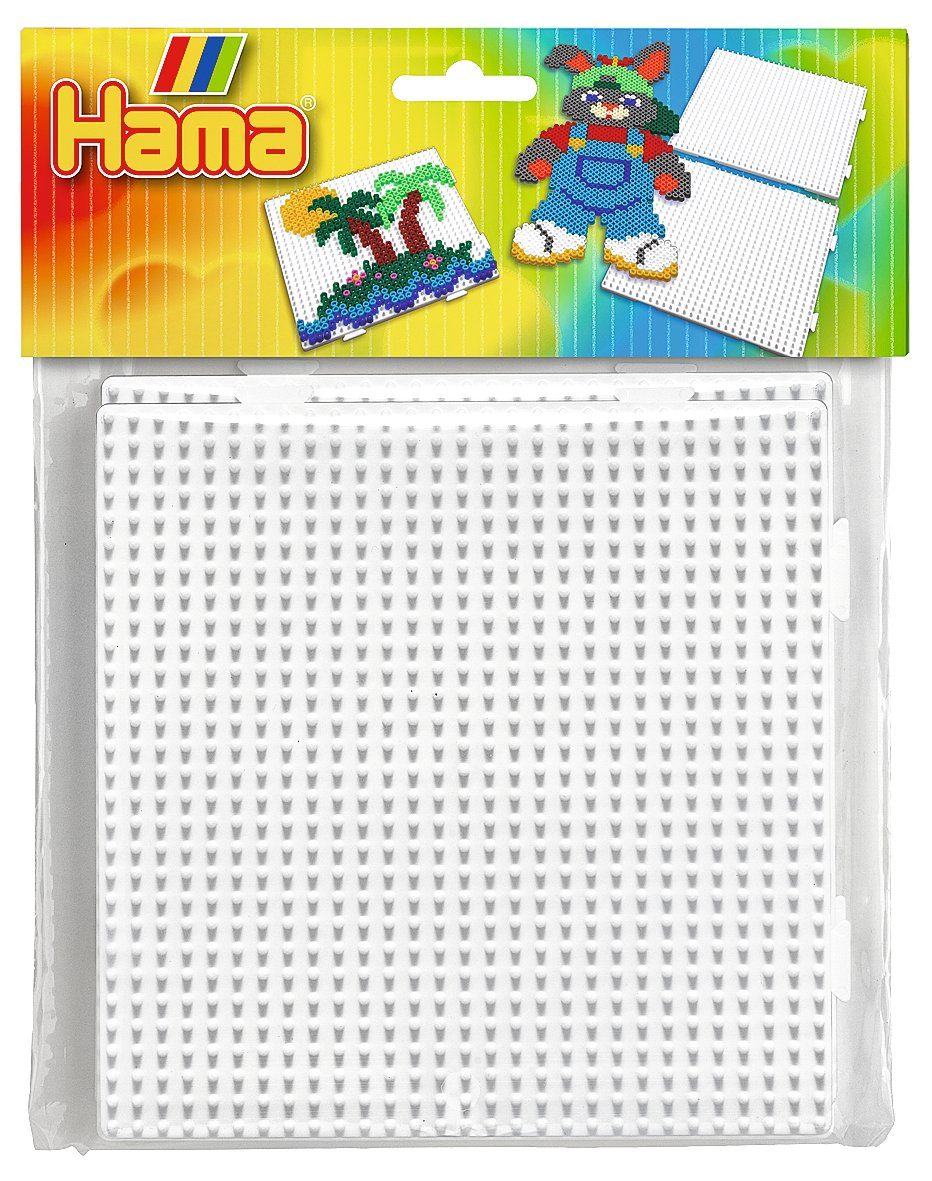 Hama Perlen Bastelperlen Stiftplatten Quadrate, 2 Stück