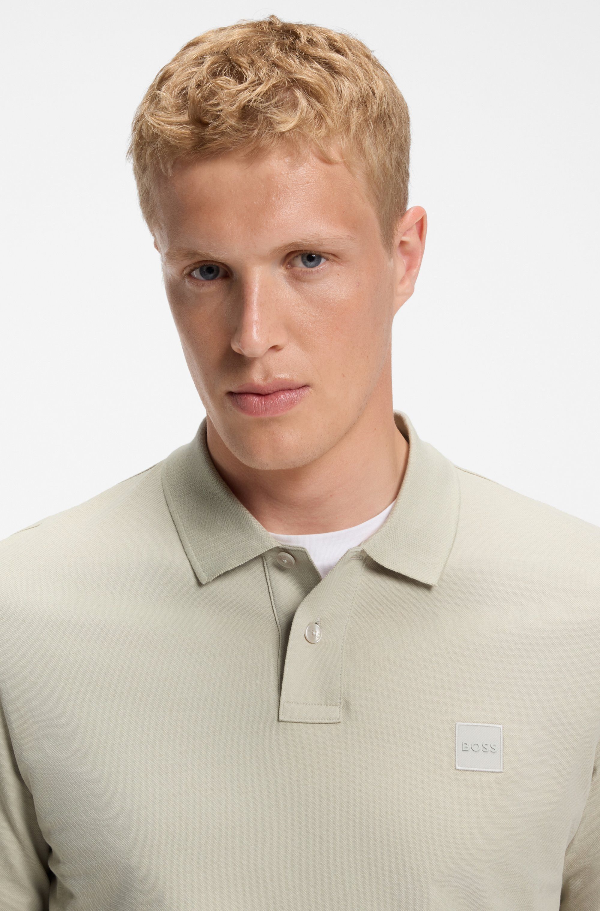 BOSS ORANGE Poloshirt Passerby Langarm Regular Fit Langarm Classic Stretch Pique Polo, pflegeleicht