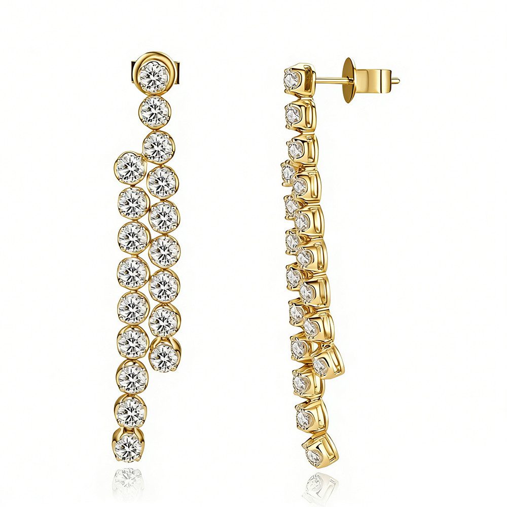 Ohrring-Set Ohrhänger 4.73 ct Labordiamanten, 18K Gold IGI-zertifiziert