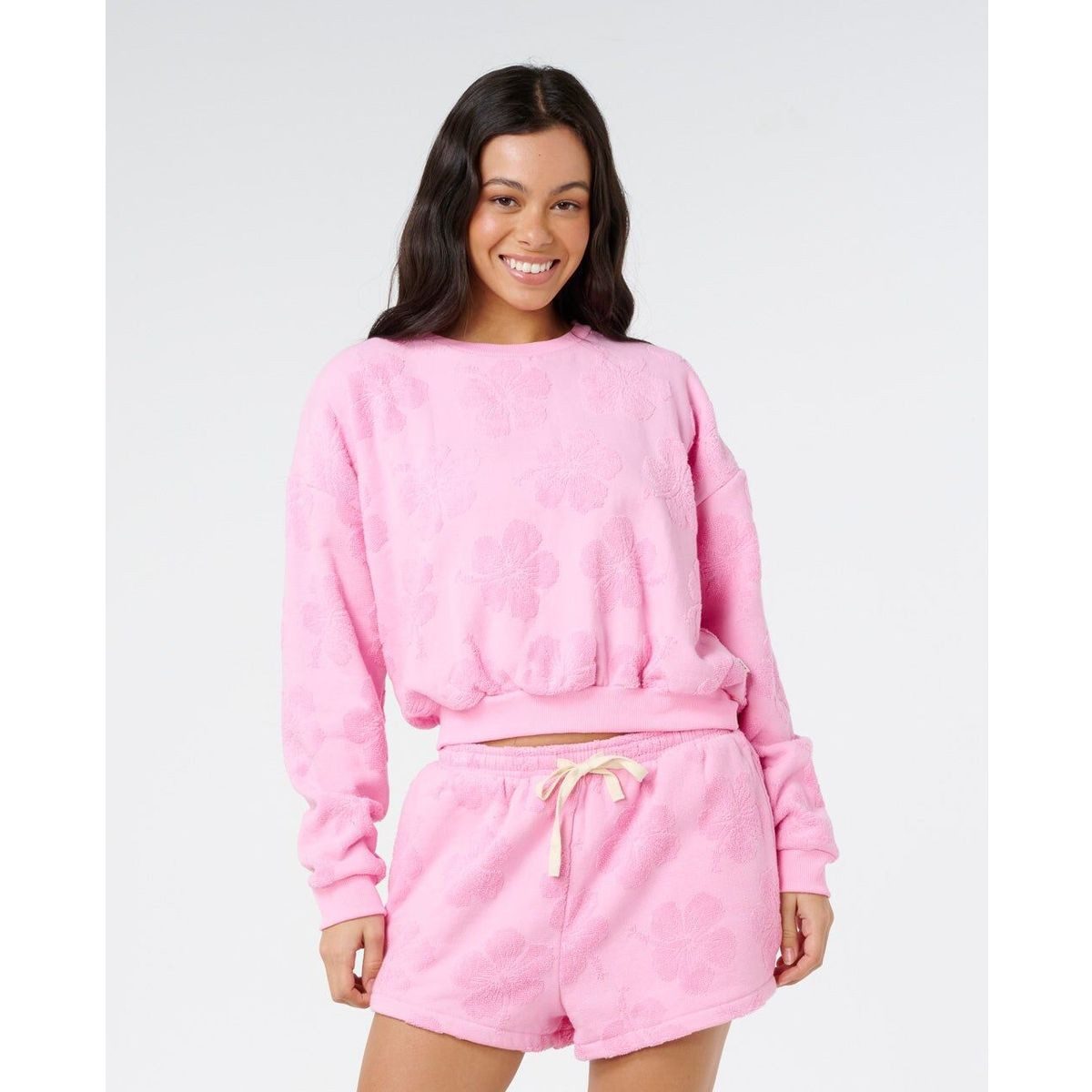 Rip Curl Sweatshirt Paradise Terry Crew Weicher Frottee-Pullover mit lässigem Surf-Style und bequemer