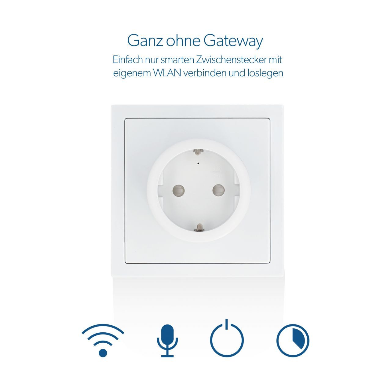 UNITEC Rundstecker WIFI Zwischenstecker weiß