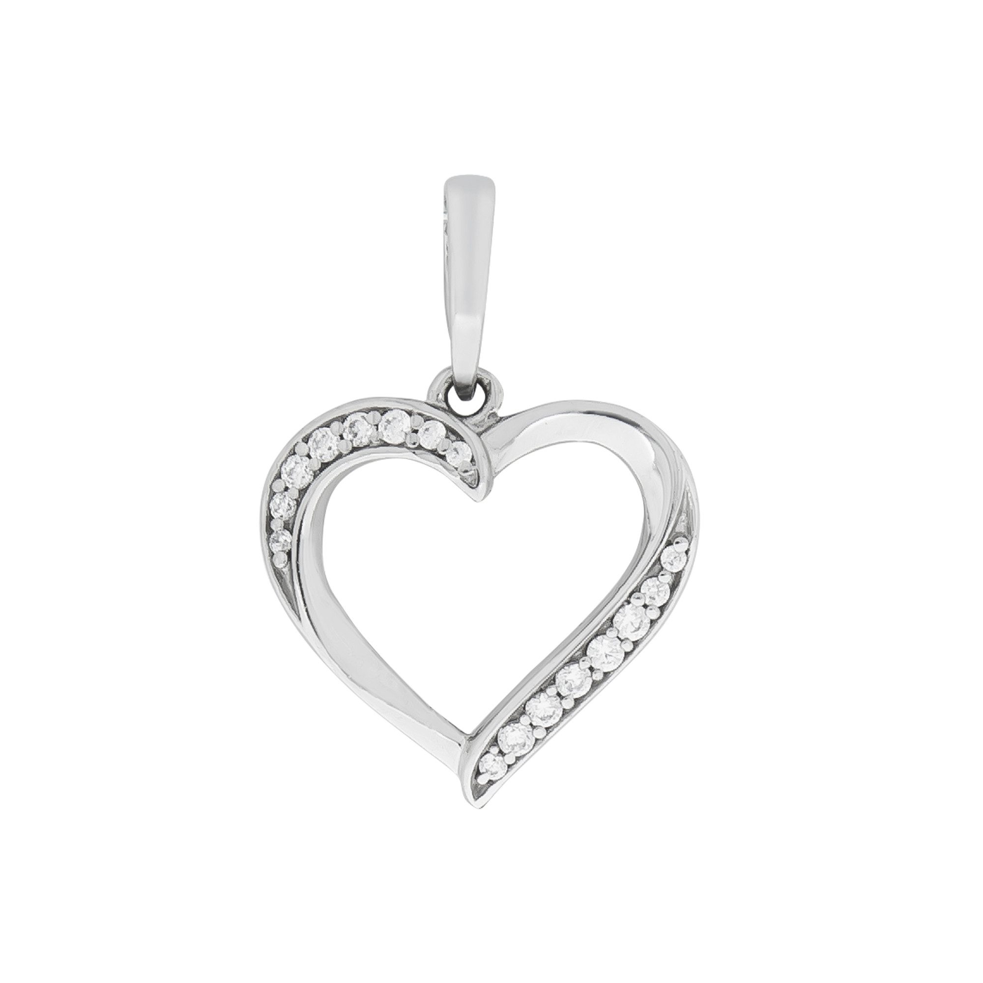 Kettenanhänger 925 Silber rhodiniert mit Zirkonia