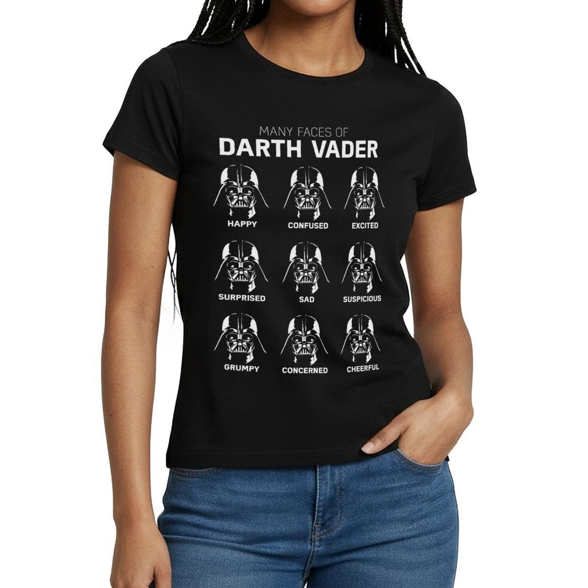 T-Shirt Star Wars Darth Vader Mimik Frauen T-Shirt