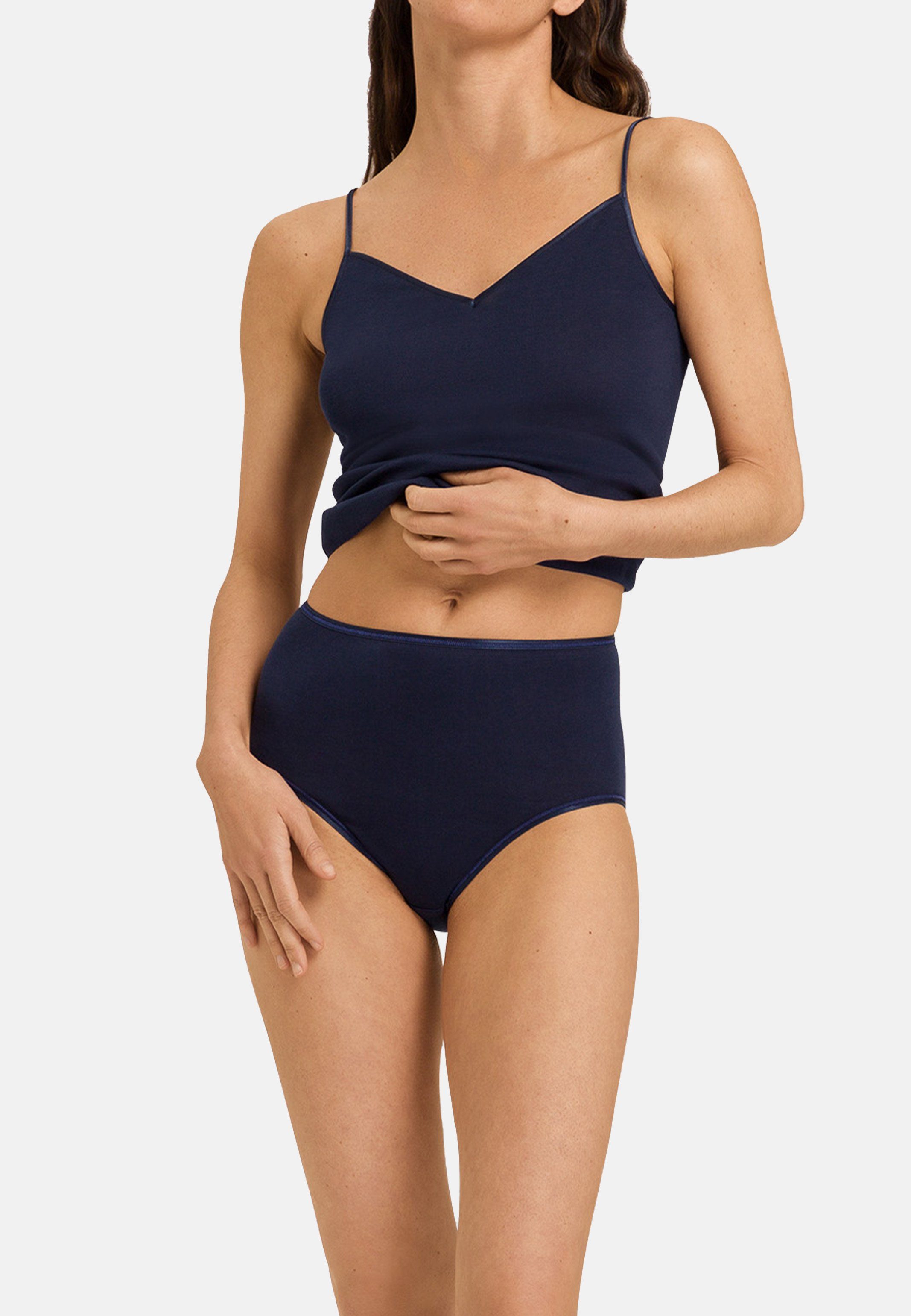 - Hanro Haut Baumwolle Navy Unterhemd Seamless (1-St) Cotton Angenehm Spaghetti auf - Top Deep der