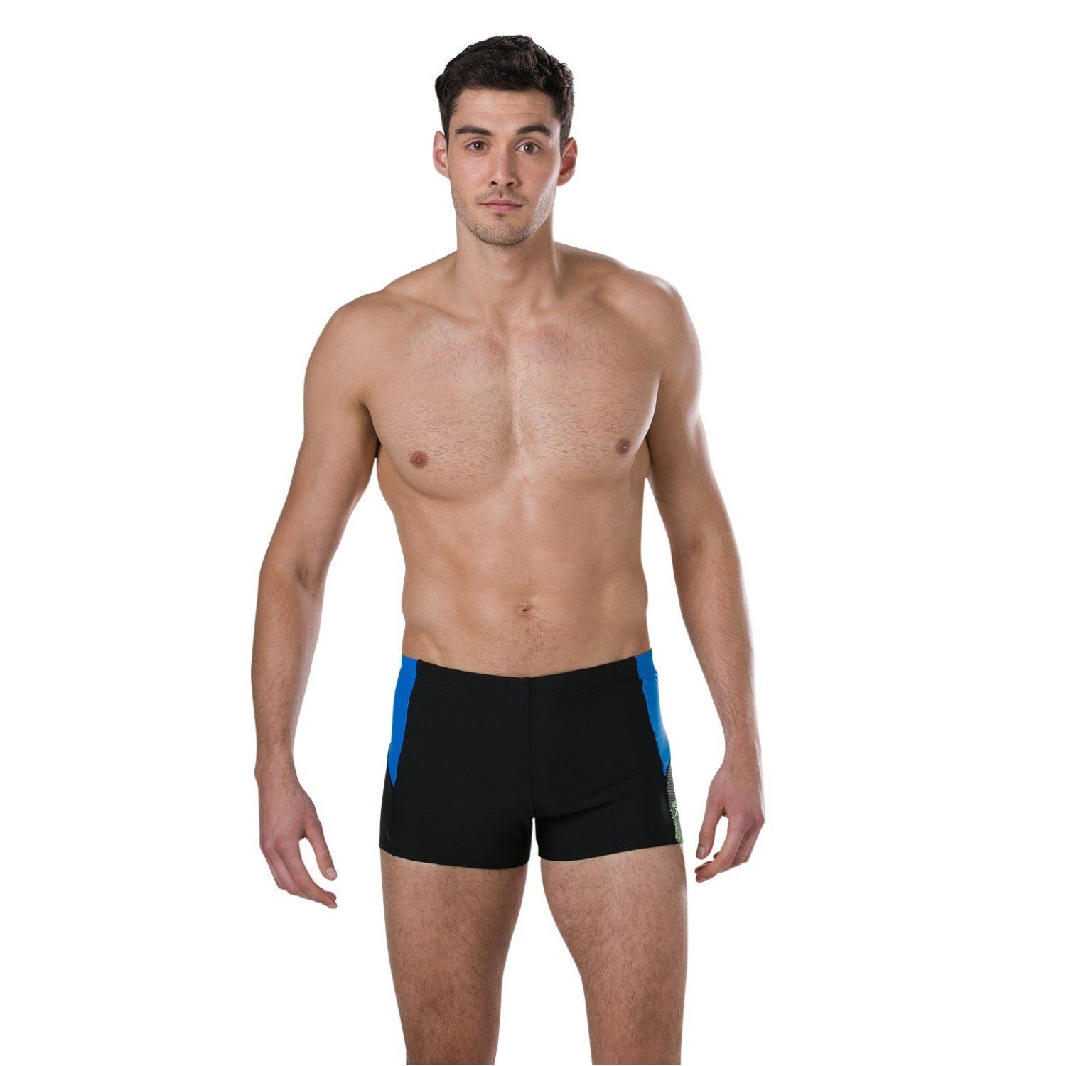 Speedo Herren Badehose Medley Logo 7cm - Chlorbeständige Schwimmhose Schwarz/Blau
