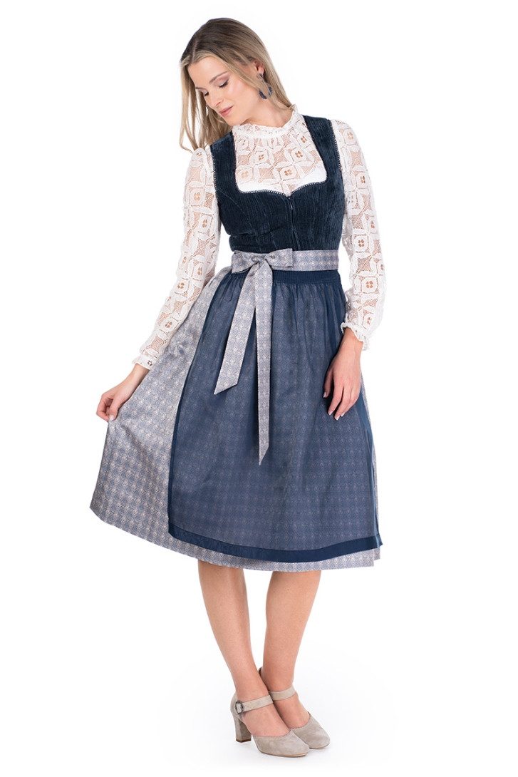 Spieth & Wensky Dirndl Cord Dirndl 2tlg. - HILDOR - dunkelblau – Bild 4 von 5