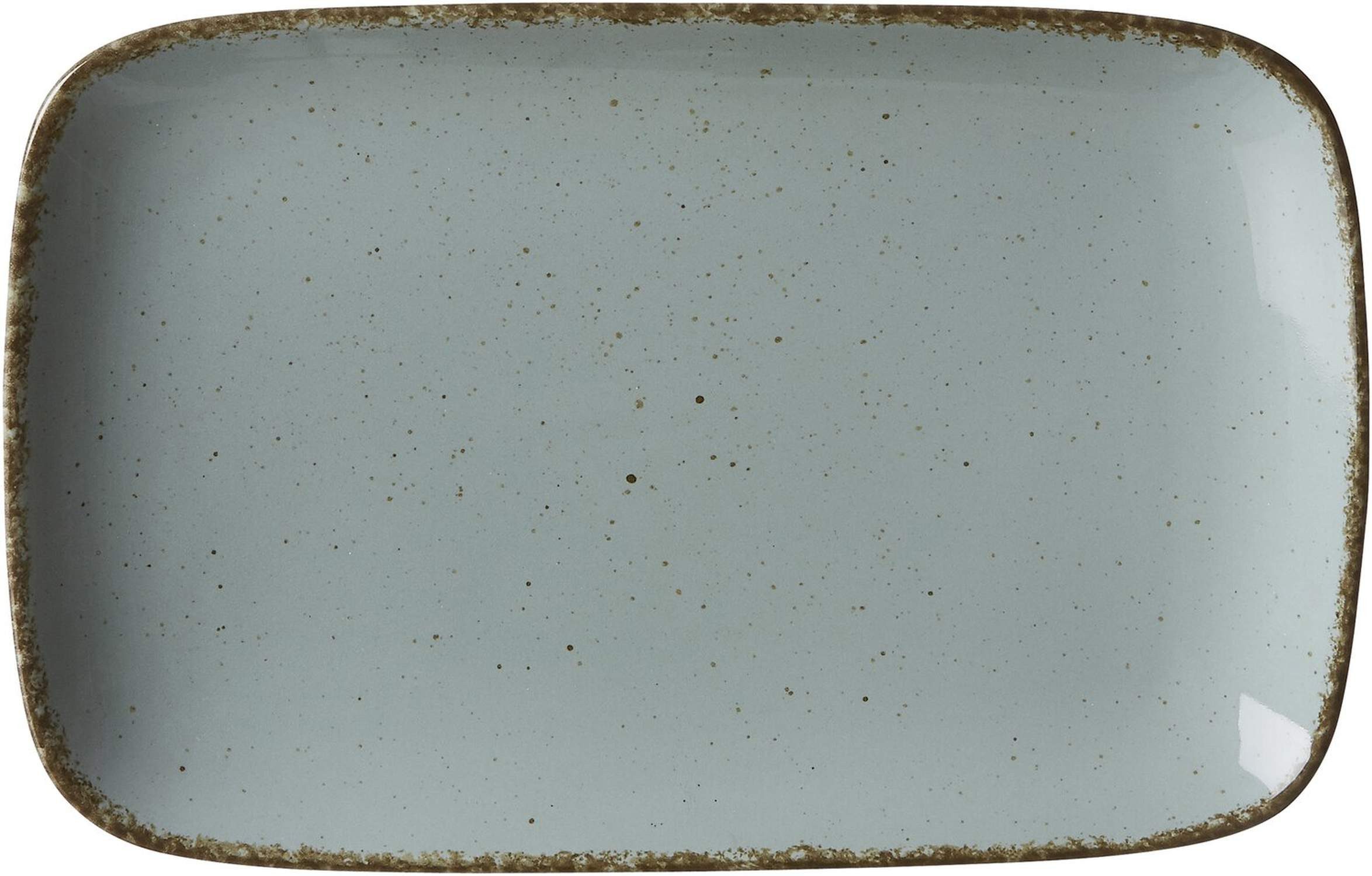 Ritzenhoff & Breker Servierplatte Casa blau Platte rechteck. 24x15,5cm, Porzellan, (1-tlg), Vintage Look mit Unikat Charakter