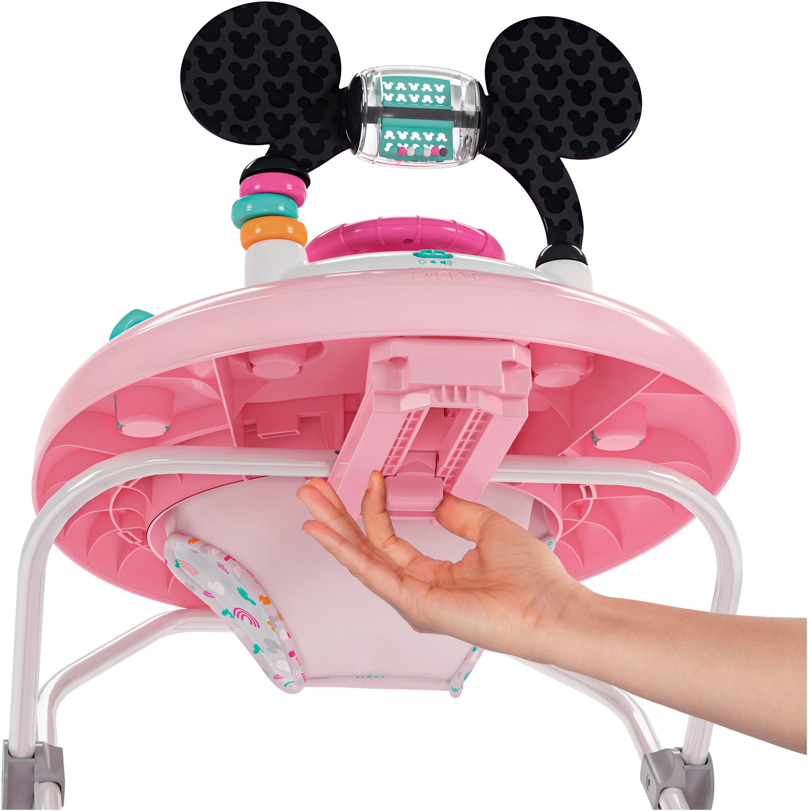 Bright Starts Baby Walker MINNIE MOUSE Tiny Trek™ Walker, Forever Besties™, 2-in-1 Walker, with Light and Sound