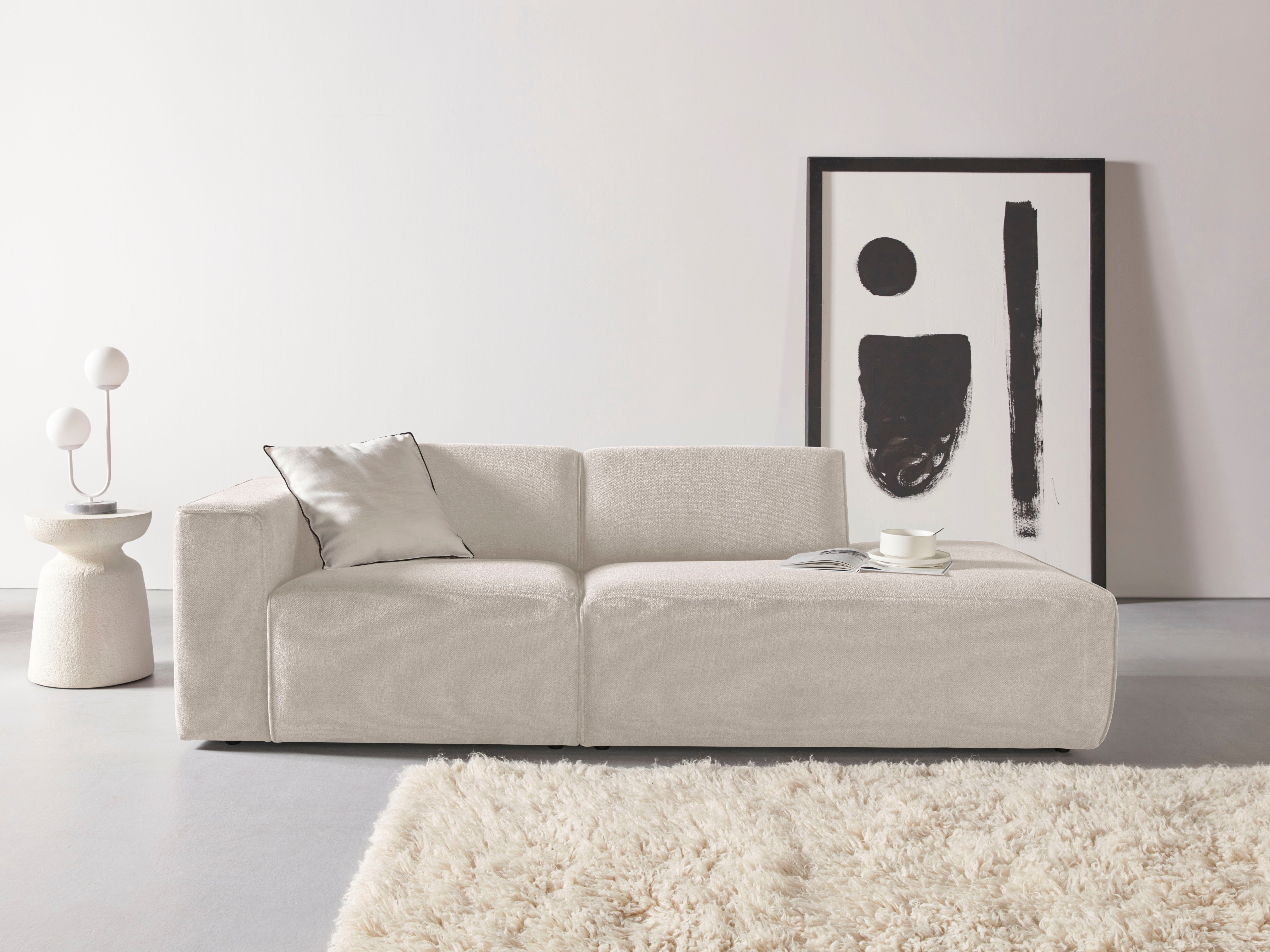 andas 2-Sitzer "Noord mit Kedernaht, Breite 227 cm", Cord, Struktur, Websto günstig online kaufen