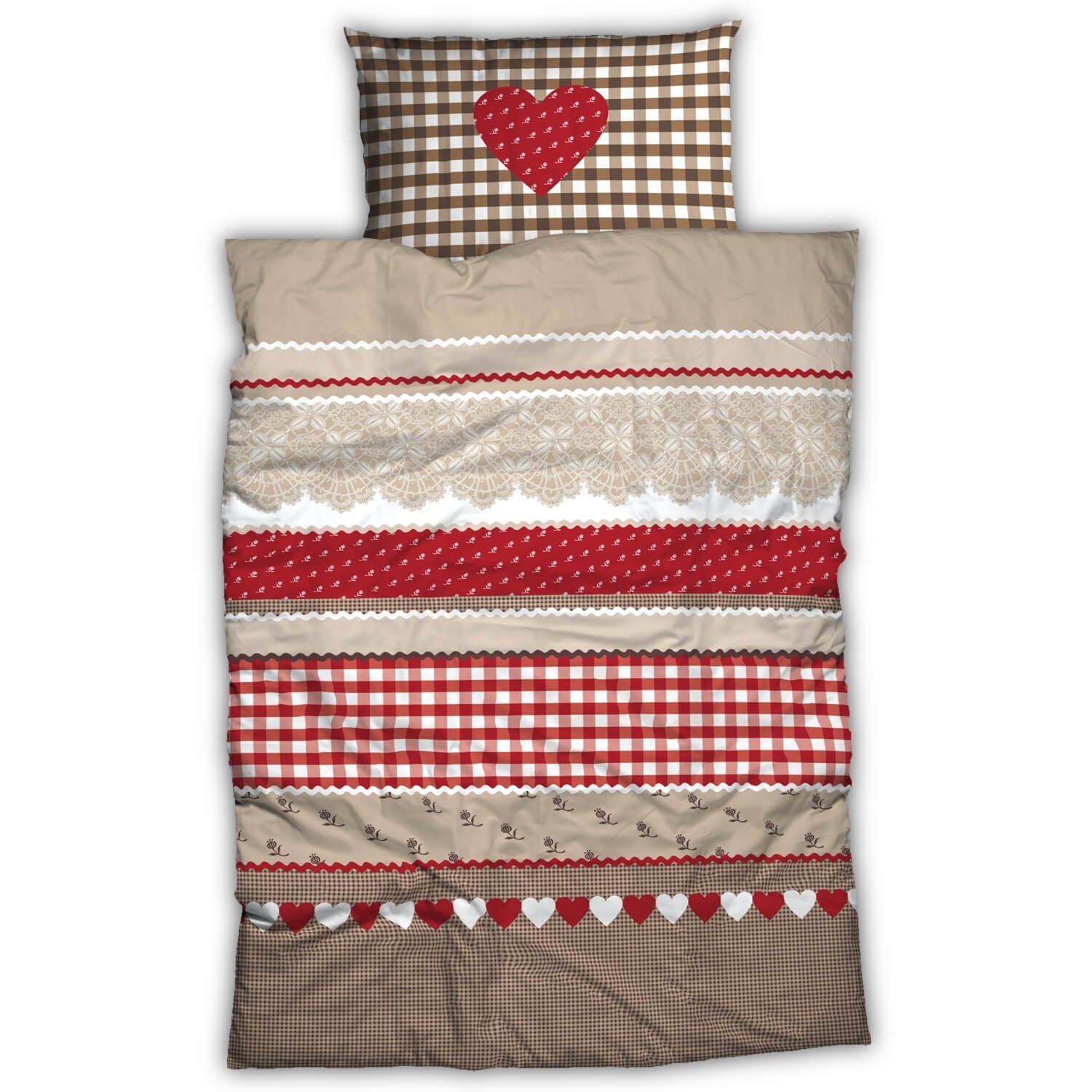 CASATEX Bettwäsche Landhaus, Renforcé, 2 teilig, Alm, Hütte, Girlande, Roma günstig online kaufen