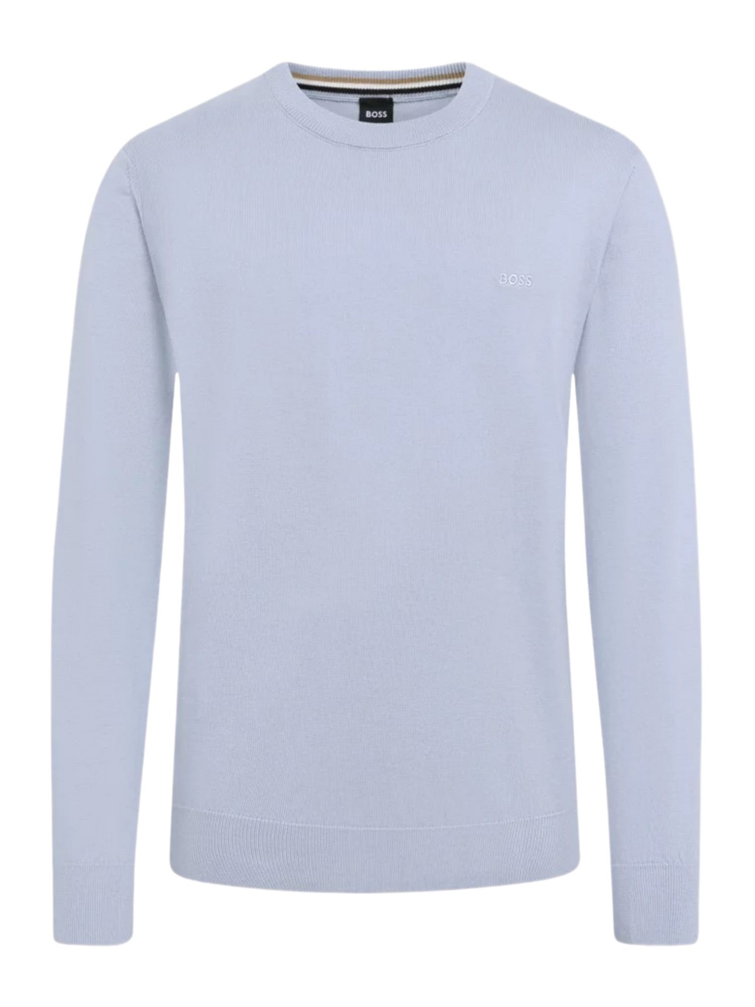 BOSS Strickpullover BOSS Men Black blau,Freizeit,Baumwolle,Unifarben,Rundhals,Lang,Regular Fit