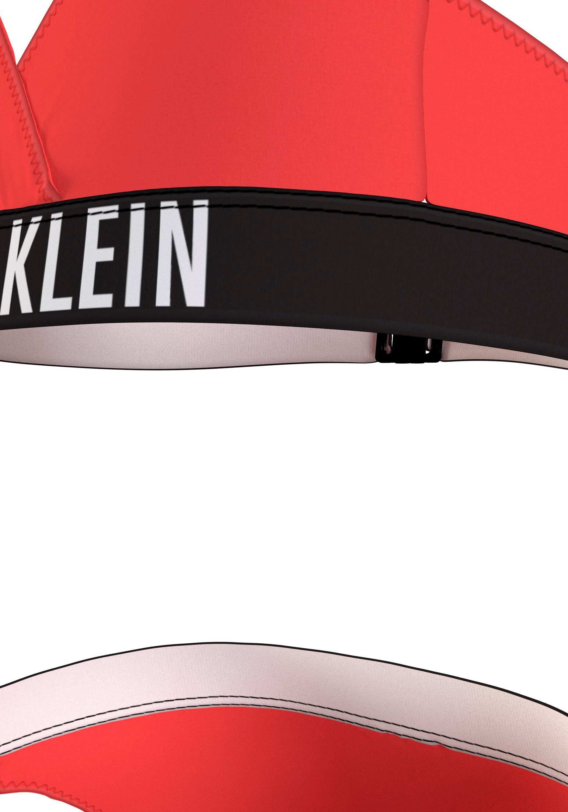Calvin Klein unifarbener SET in CROSSOVER BIKINI TRIANGLE Optik Swimwear Triangel-Bikini