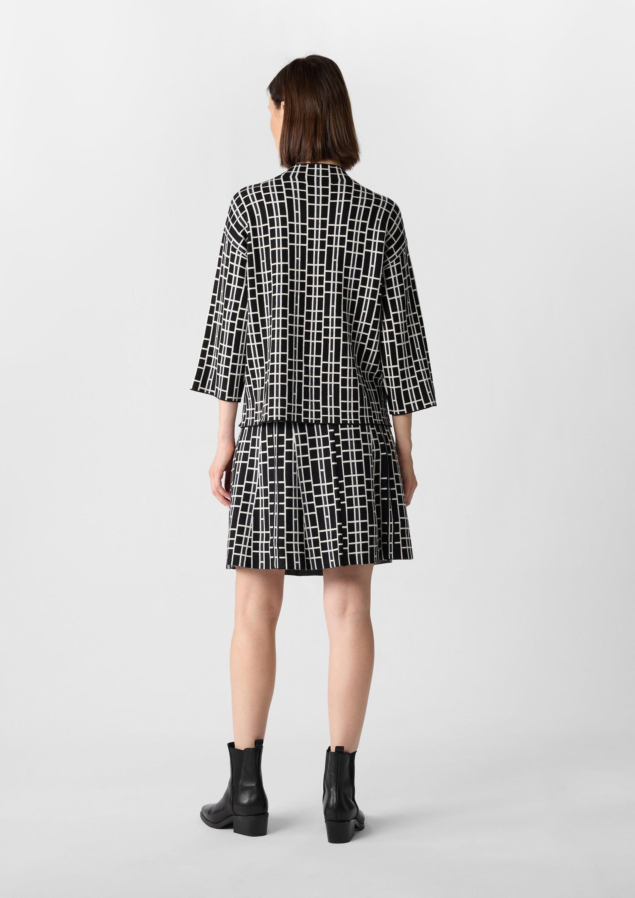 comma Minirock Rock Jacquard-Strickrock mit grafischem Muster