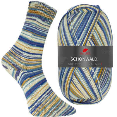 Pro Lana Golden Socks SCHÖNWALD Häkelwolle, 420 m (farbenfrohe 4-fach Sockenwolle), 100 g