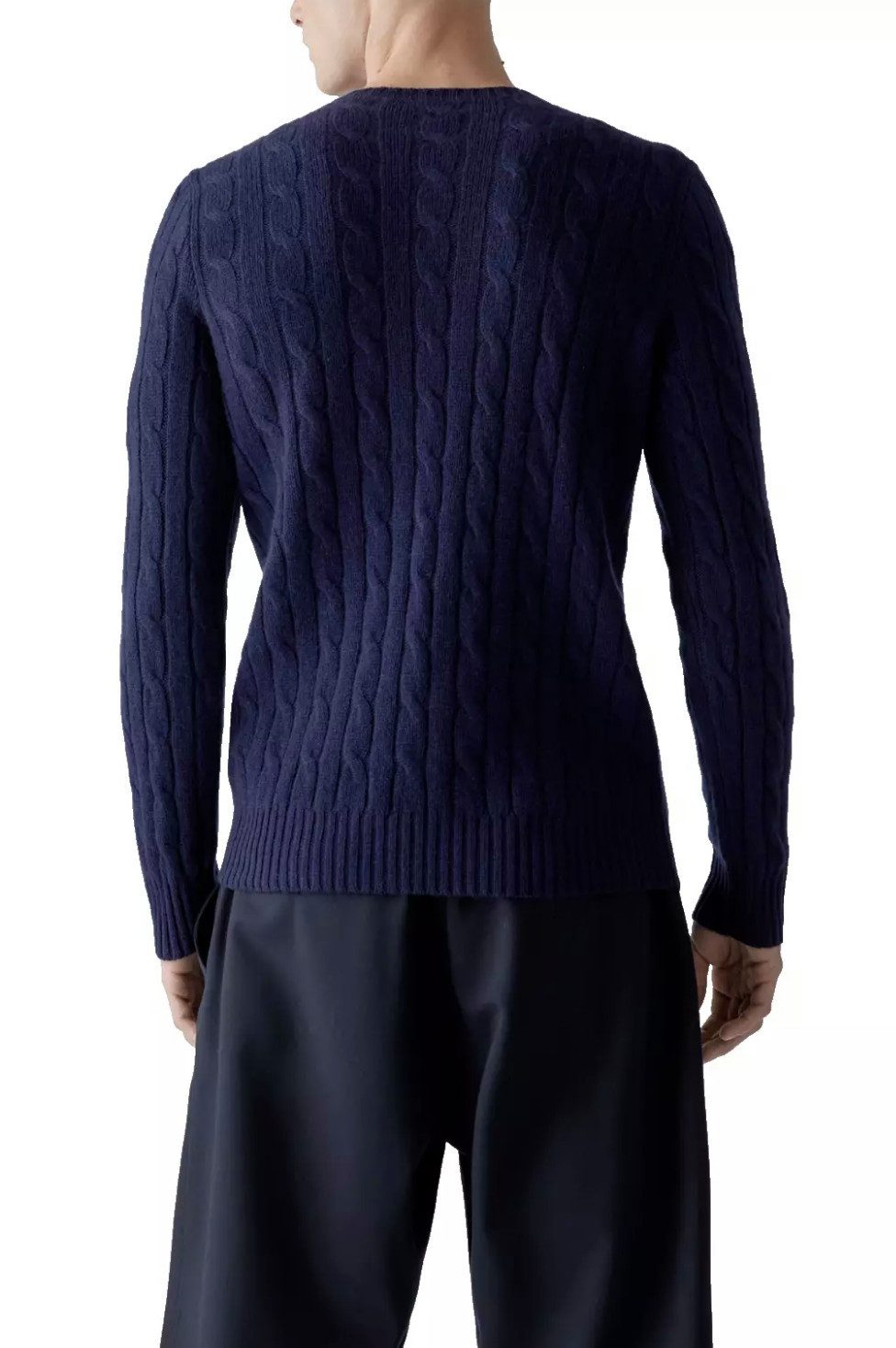 Polo Ralph Lauren Strickpullover Kaschmir Strick Pullover Kaschmirpullover Strick-Pulli mit Zopfmuster Reiner Kaschmir, Gerader Schnitt - Zopfmuster - Rundhalsausschnitt