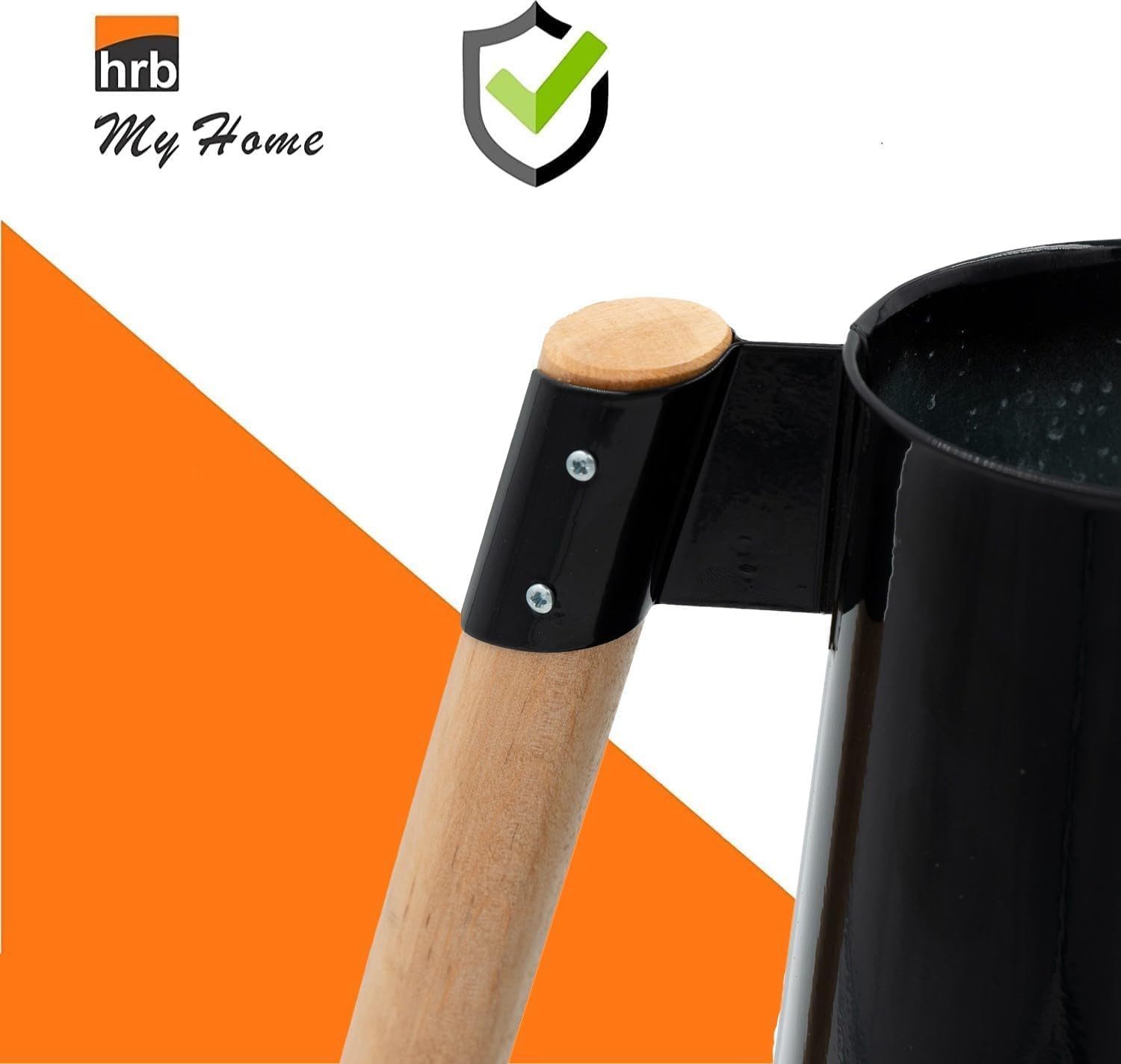 hrb Gießkanne Zinkgießkanne 3 L, feuerverzinkt,langlebige Metallgießkanne Kanne, ergonomischer Buchenholzgriff, verzinkter Metallstahl, lackiert – Bild 5 von 5