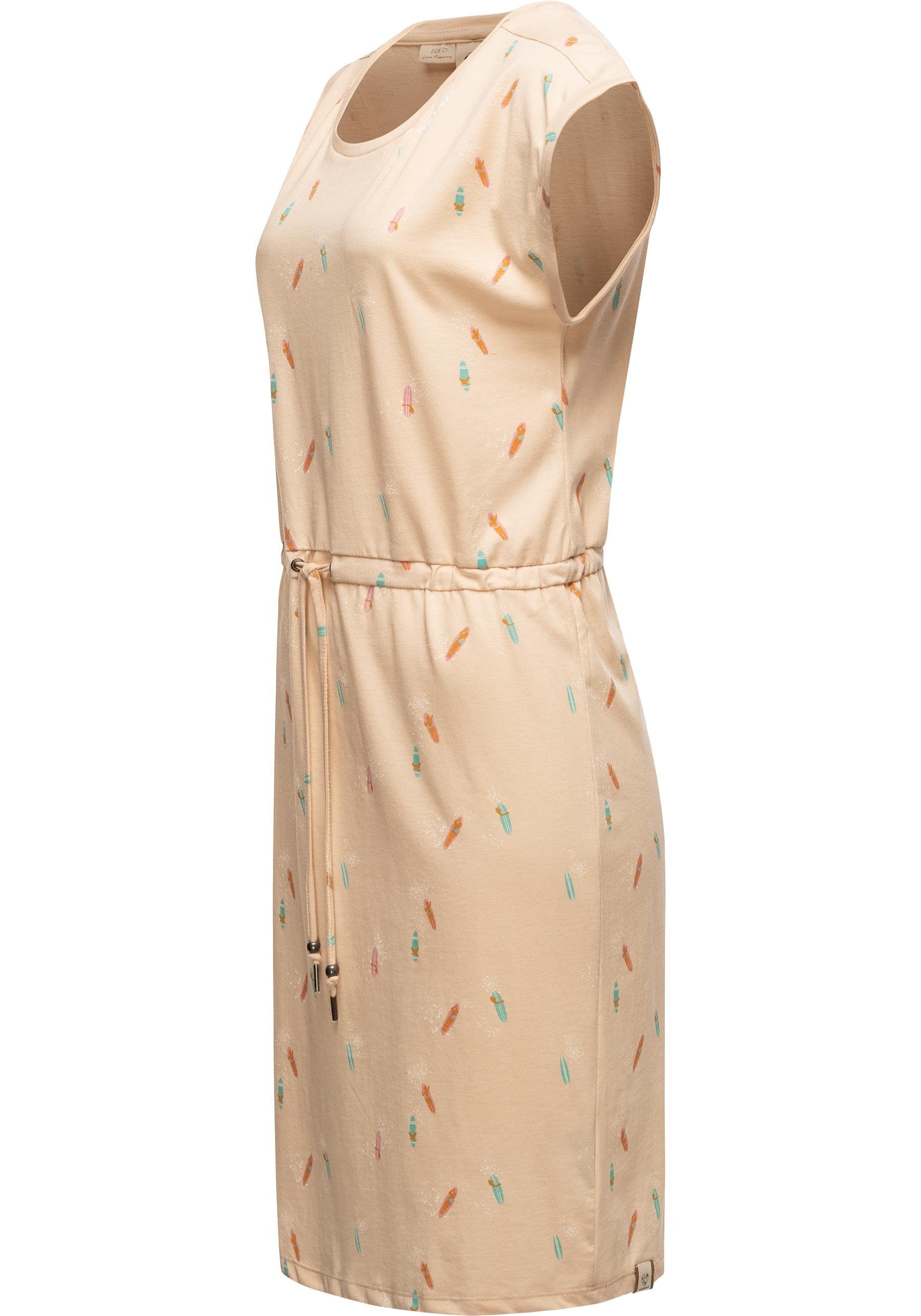 Mallory mit Druckkleid Baumwoll Dress Kleid beige Organic Print Ragwear Kurzes Print