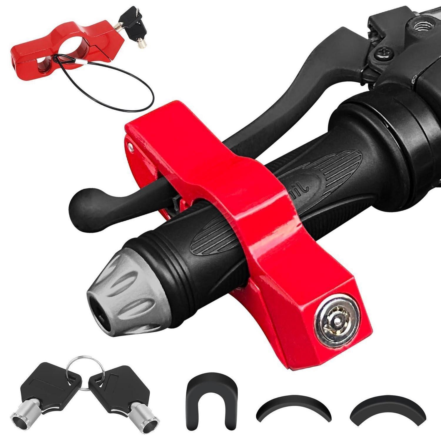 LuxusKollektion Bremsscheibenschloss Lenkerschloss Motorrad universell verstellbar mit 2 Schlüsseln