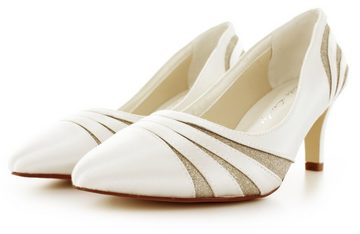 White Lady 882 ivory-champagner - Satin- Glitter Brautschuhe Pumps