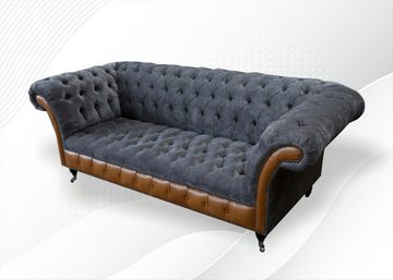 JVmoebel Chesterfield-Sofa, Chesterfield 3 Sitzer Design Sofa Couch 225 cm