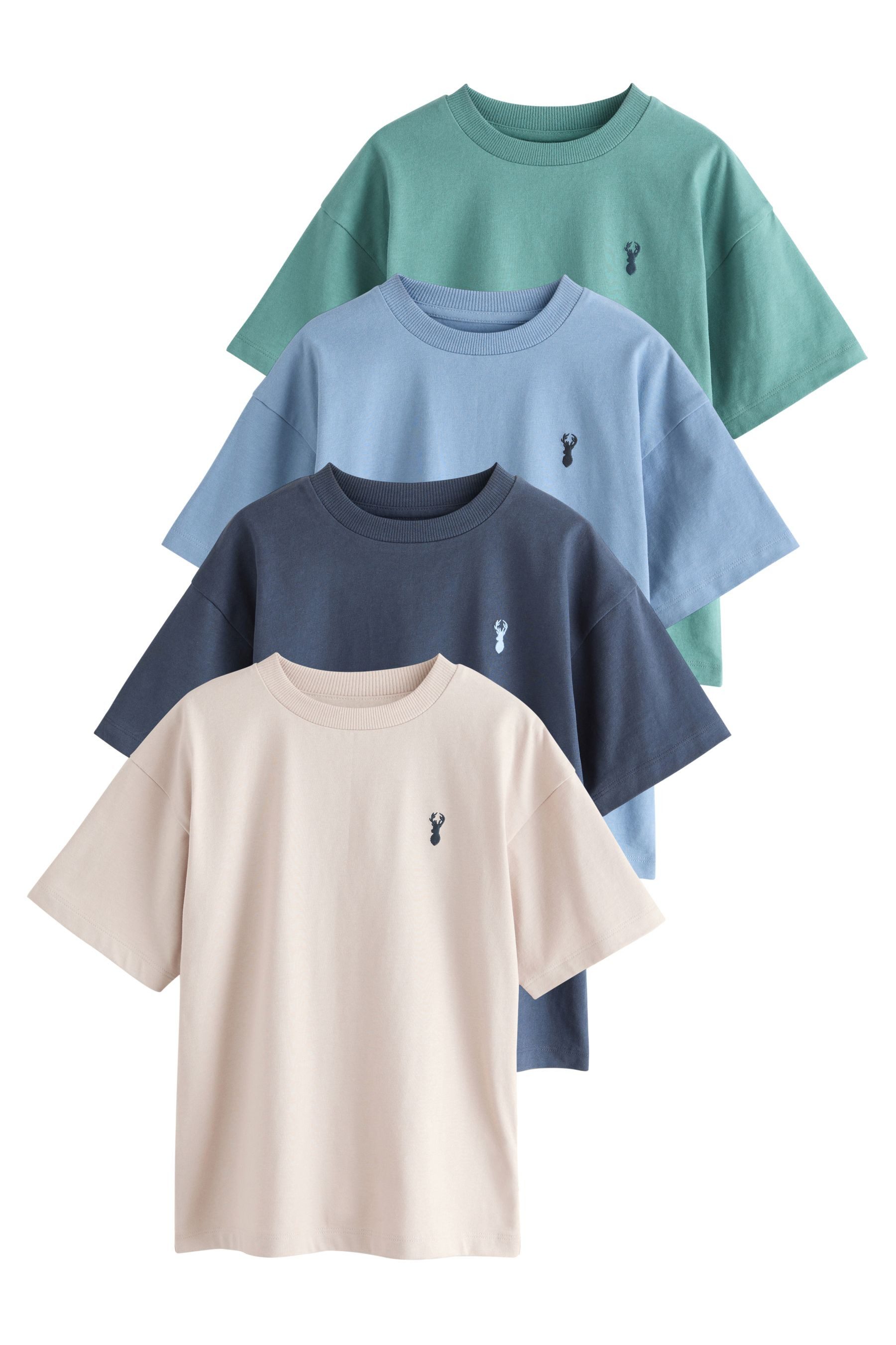Next T-Shirt Relaxed Fit Kurzarm-T-Shirts, 4er-Pack (4-tlg)
