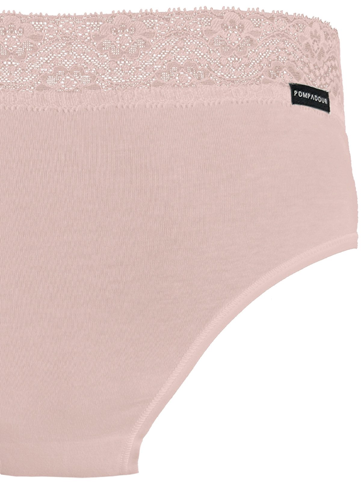 Pompadour Hüftslip 6er Pack Damen Hüftslip DUO Lace (Packung, 6-St) Zwickel