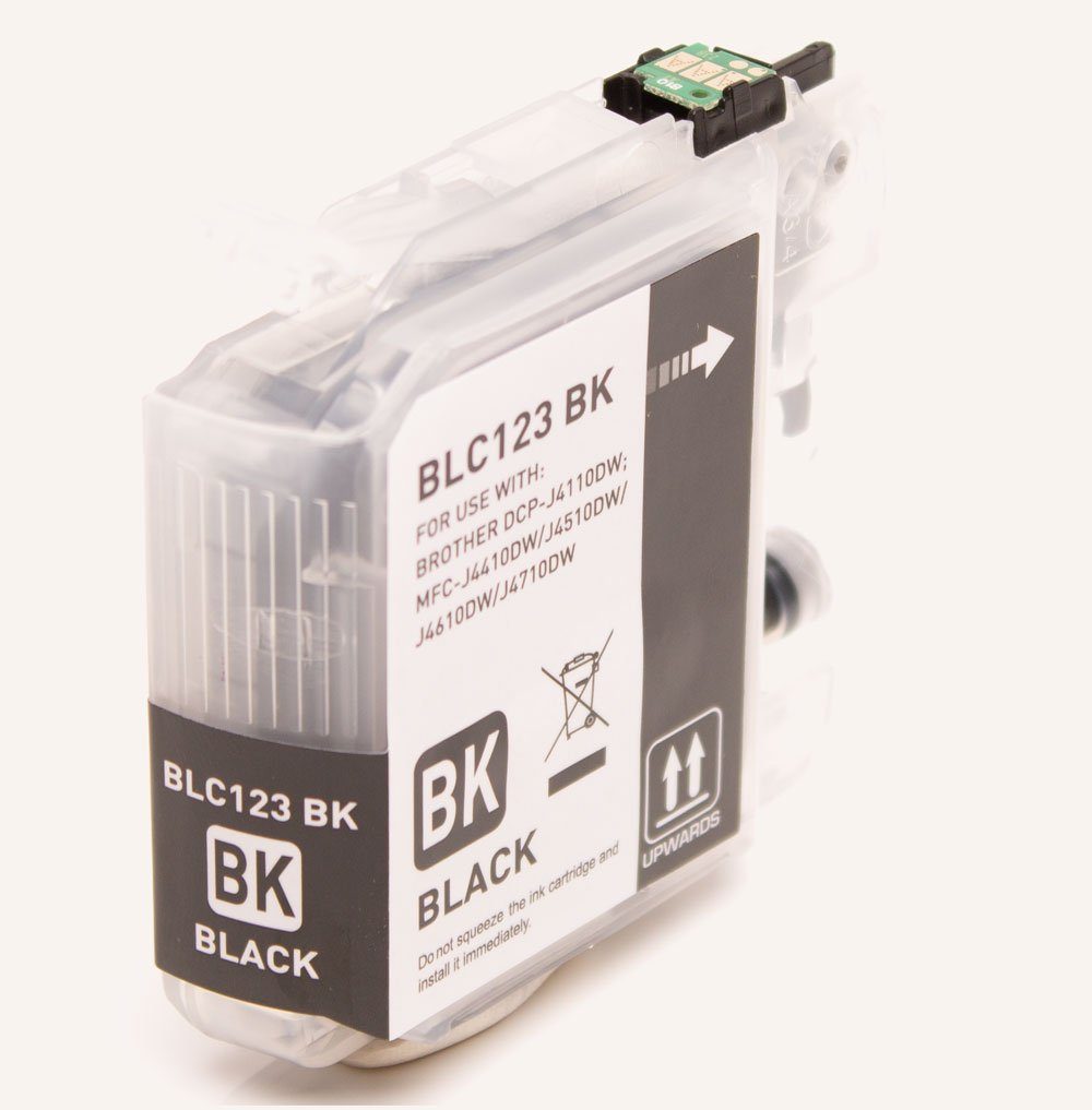 ABC Tintenpatrone (Kompatible Druckerpatrone für Brother LC-121BK LC-123BK Schwarz, 4110DW DCP-J4110W DCP-J552DW DCP-J752DW MFC-J245 MFC-J285DW MFC-J4310D)